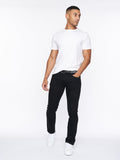Crosshatch Mens Cadman Straight Jeans Black Wash