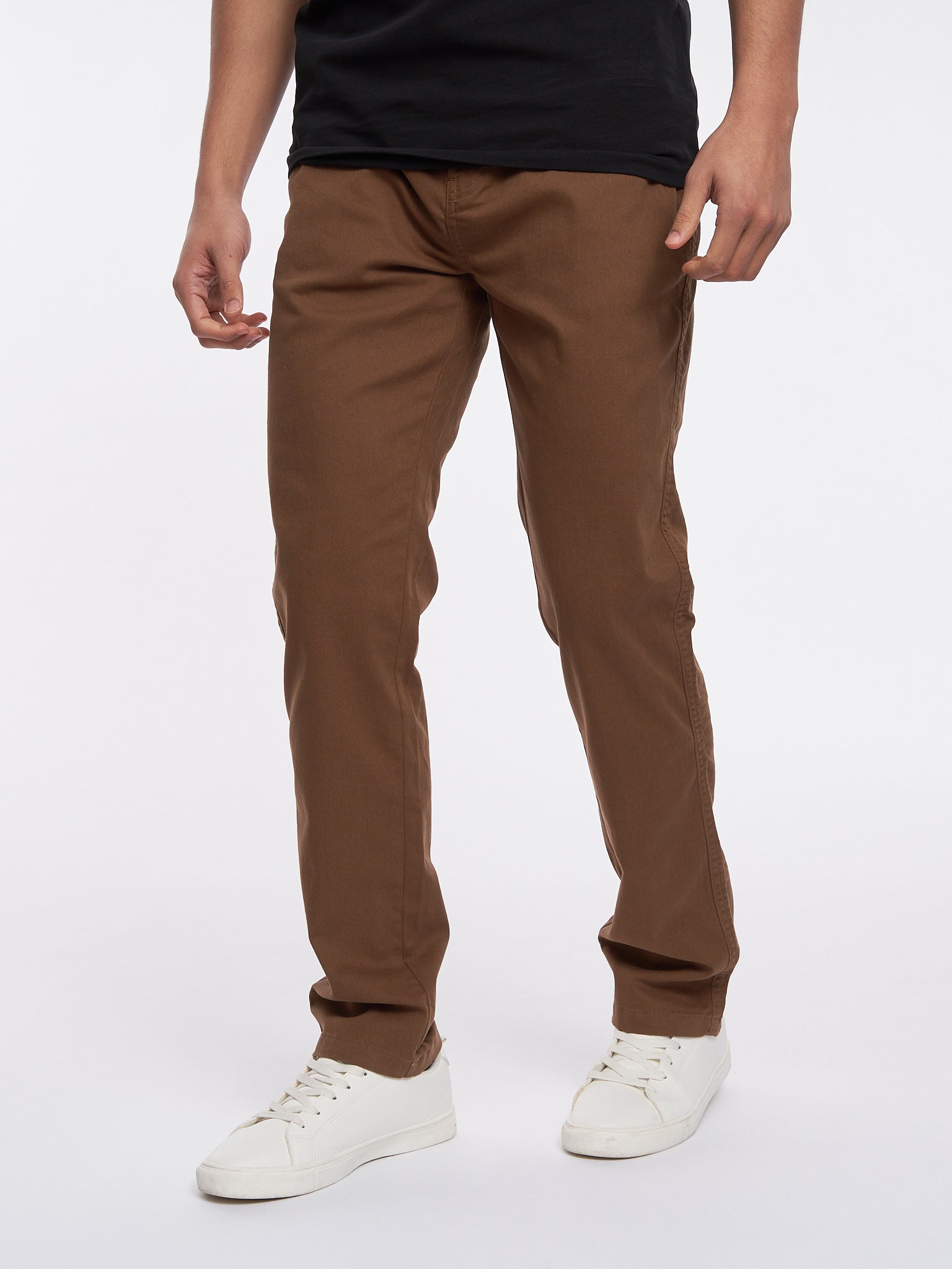 Crosshatch Mens Roysden Chinos Cinnamon