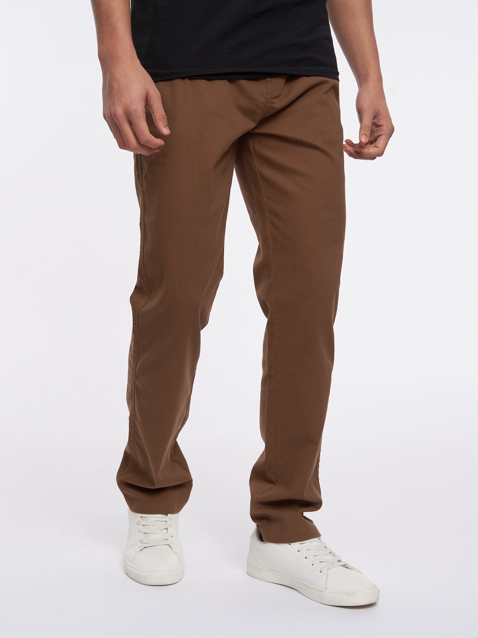 Crosshatch Mens Roysden Chinos Cinnamon