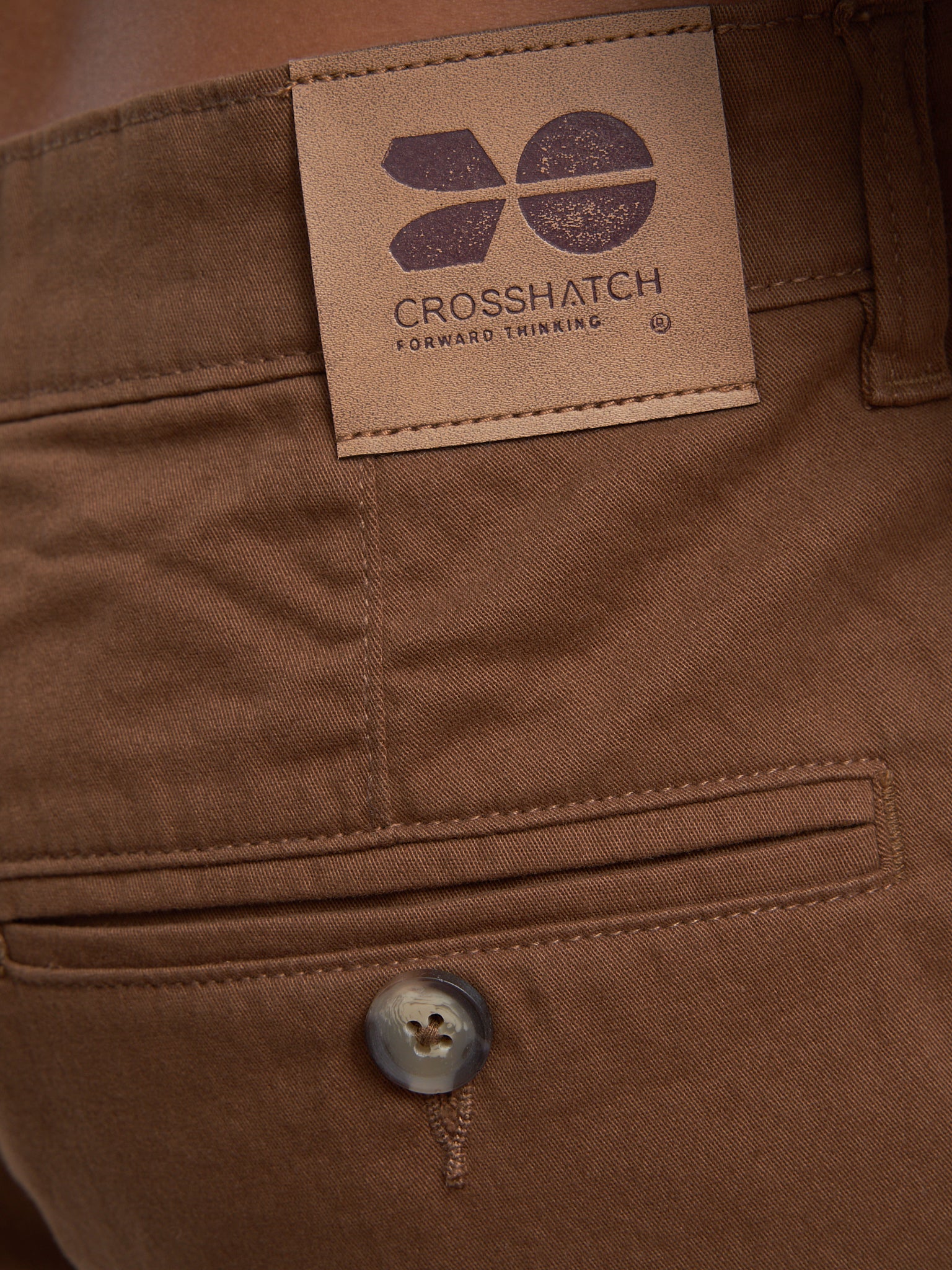 Crosshatch Mens Roysden Chinos Cinnamon