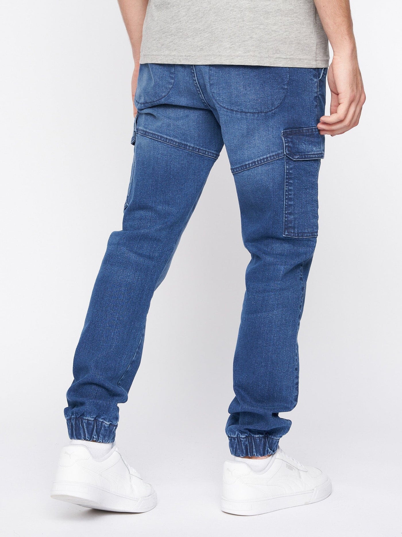 Malimore Cargo Cuff Jeans Stone Wash