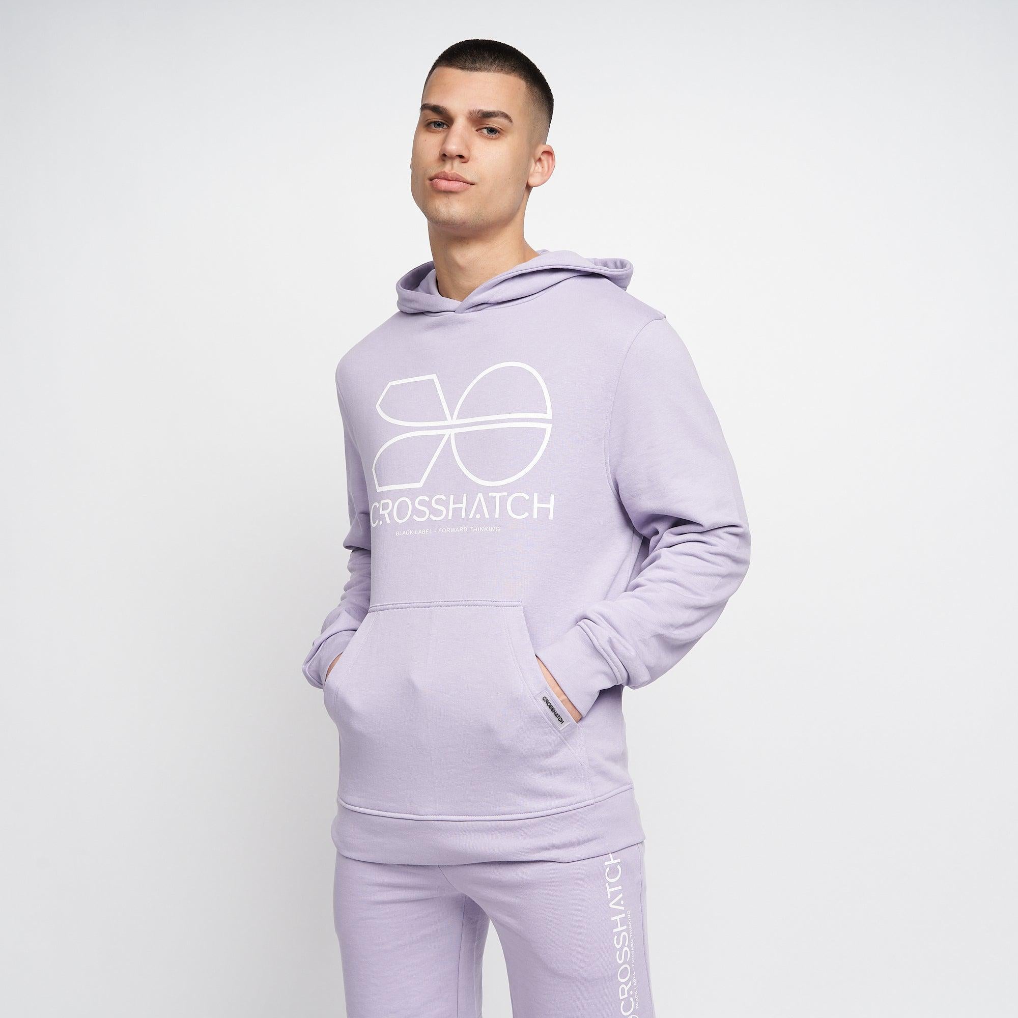 Crosshatch Mens Zieman Hoodie Light Purple