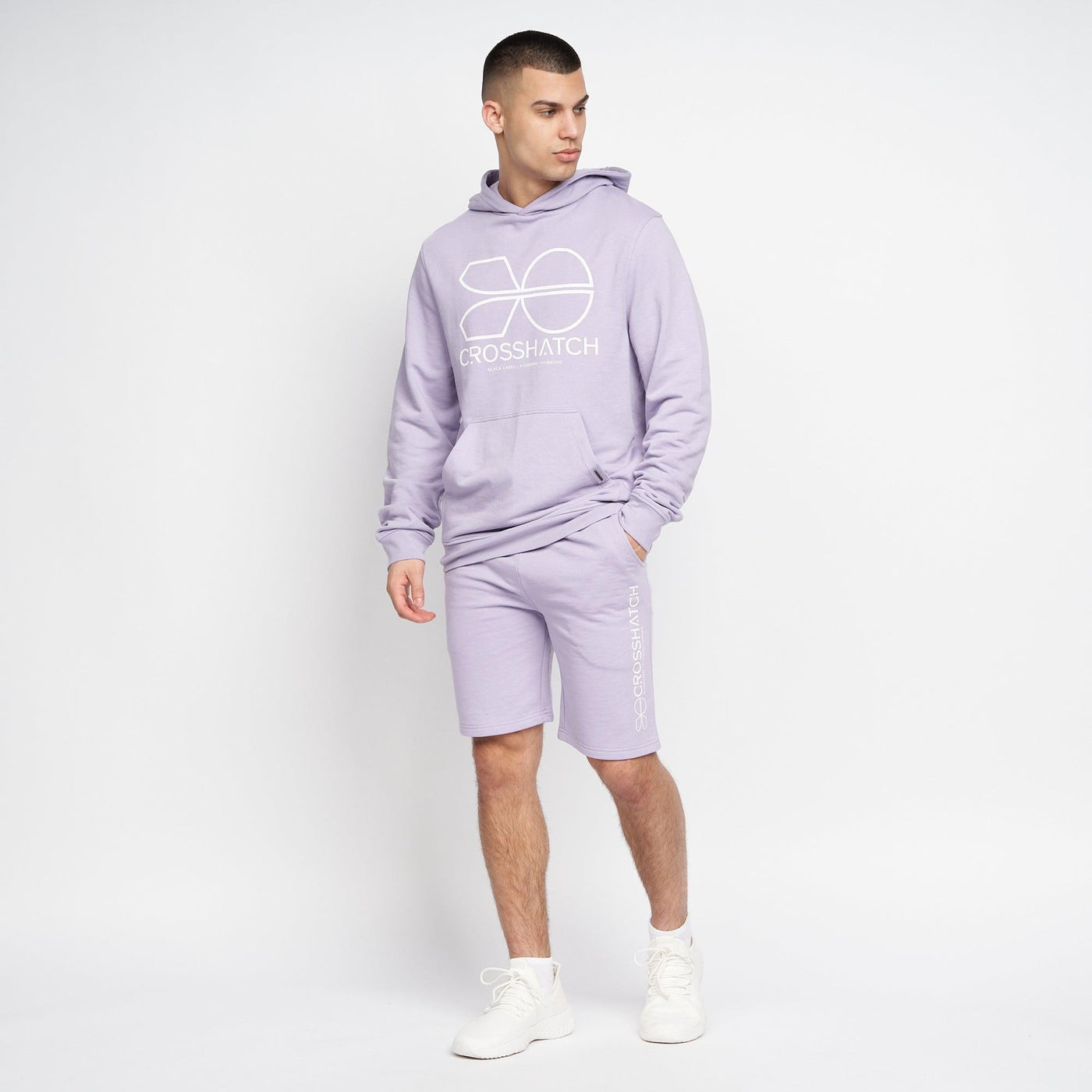 Crosshatch Mens Zieman Hoodie Light Purple