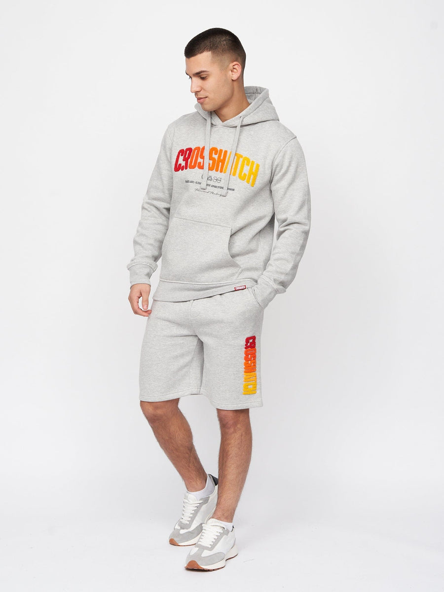 Flocked Hoodie Grey Marl