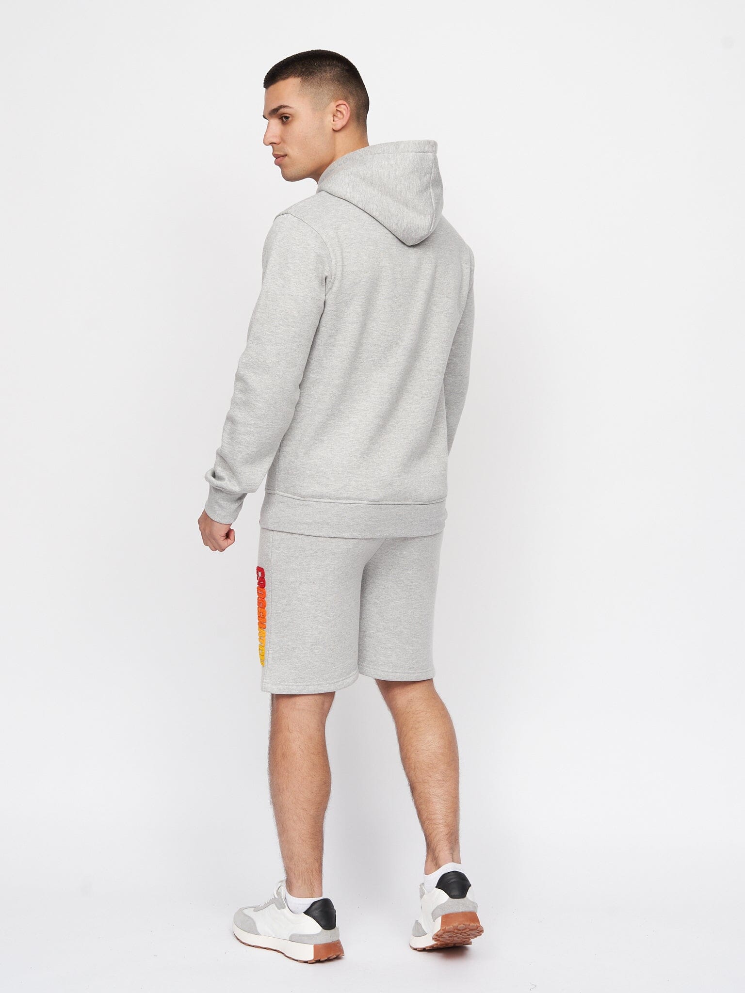 Flocked Hoodie Grey Marl