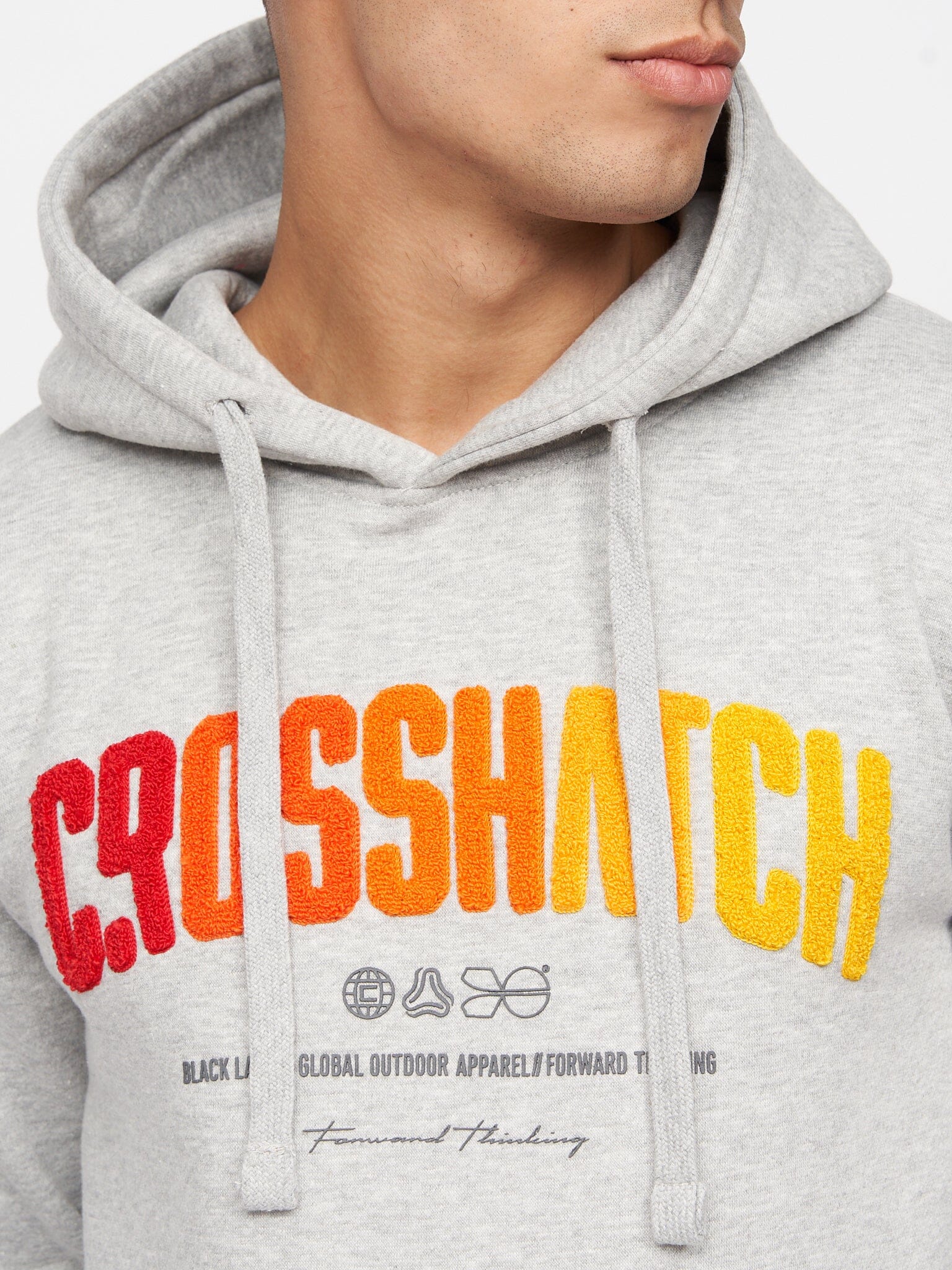 Flocked Hoodie Grey Marl