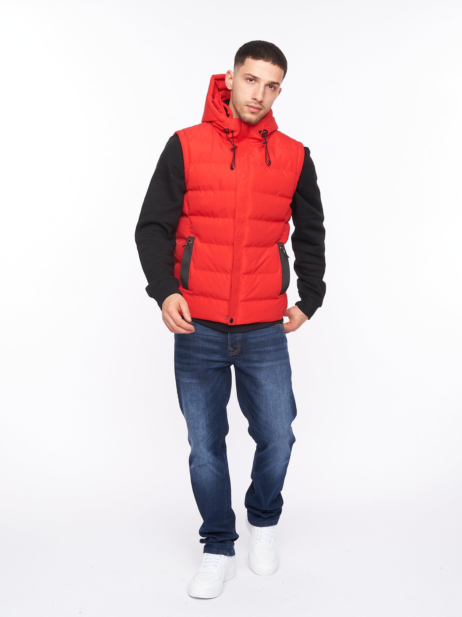 Mens Kampleys Embossed Gilet Red