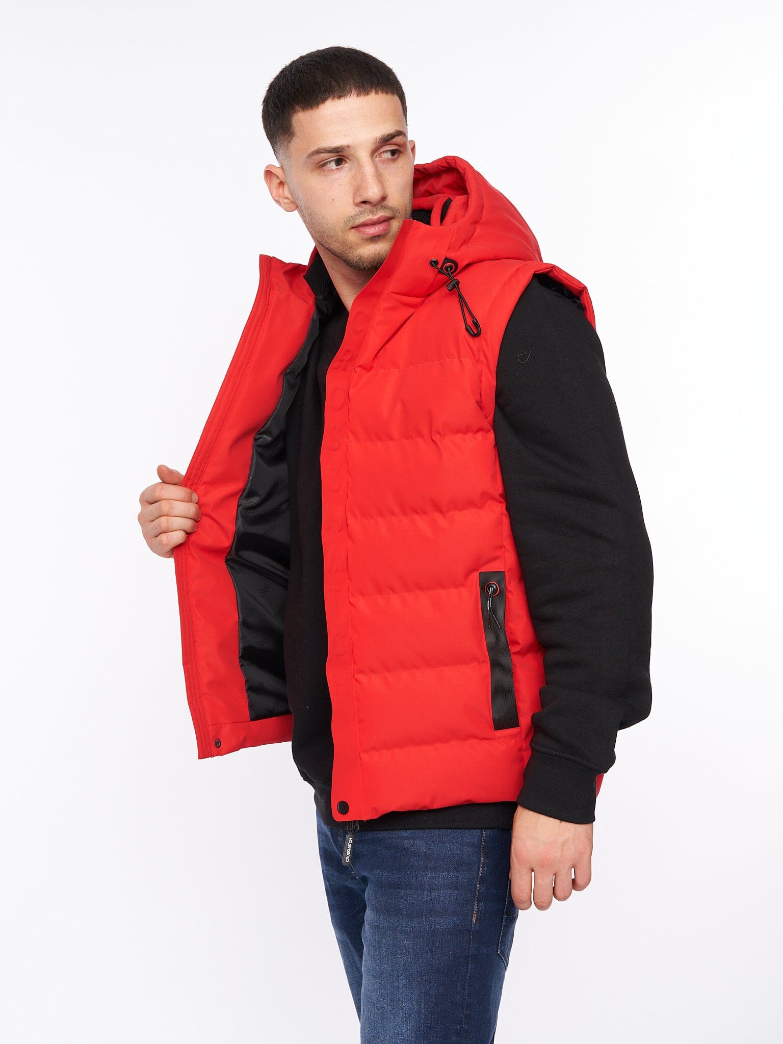 Mens Kampleys Embossed Gilet Red