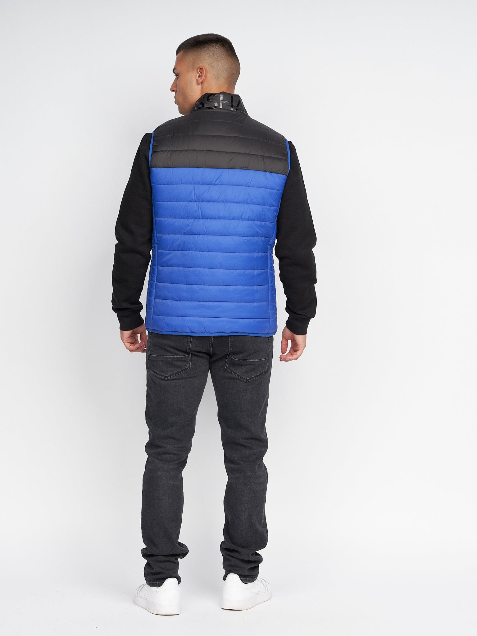 Presnell High Neck Gilet Blue