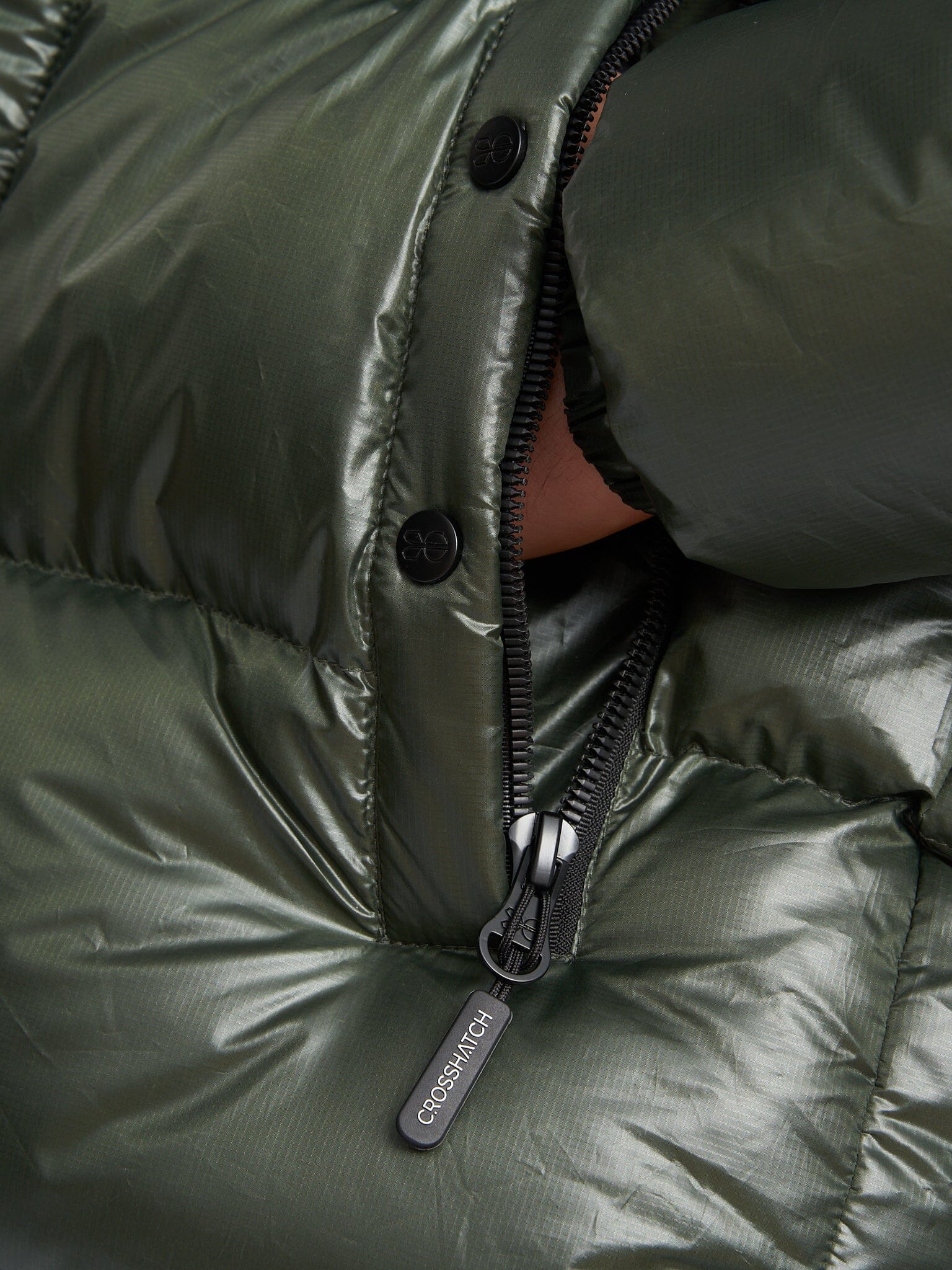 Crosswell High Shine Jacket Dark Olive