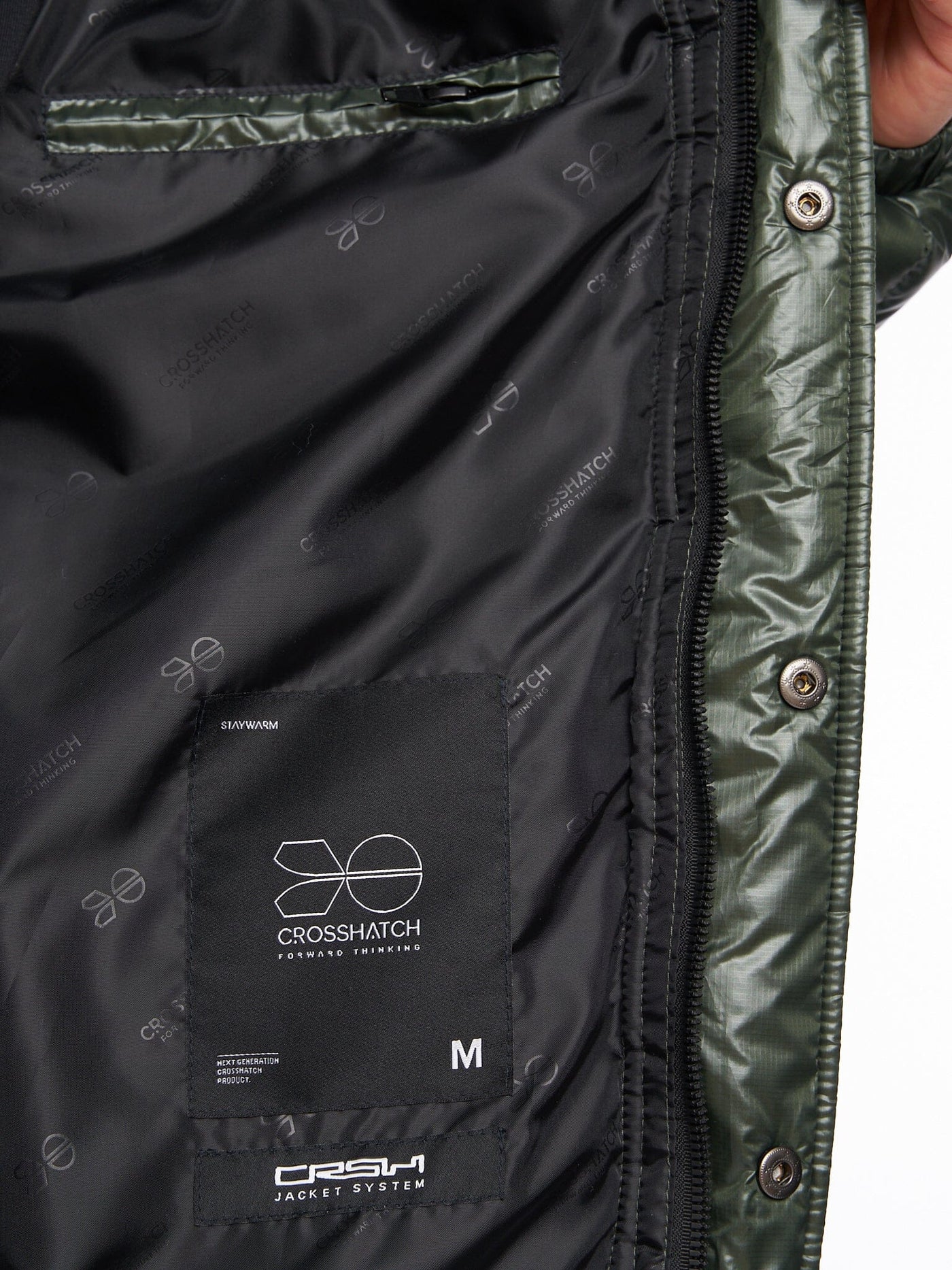Crosswell High Shine Jacket Dark Olive