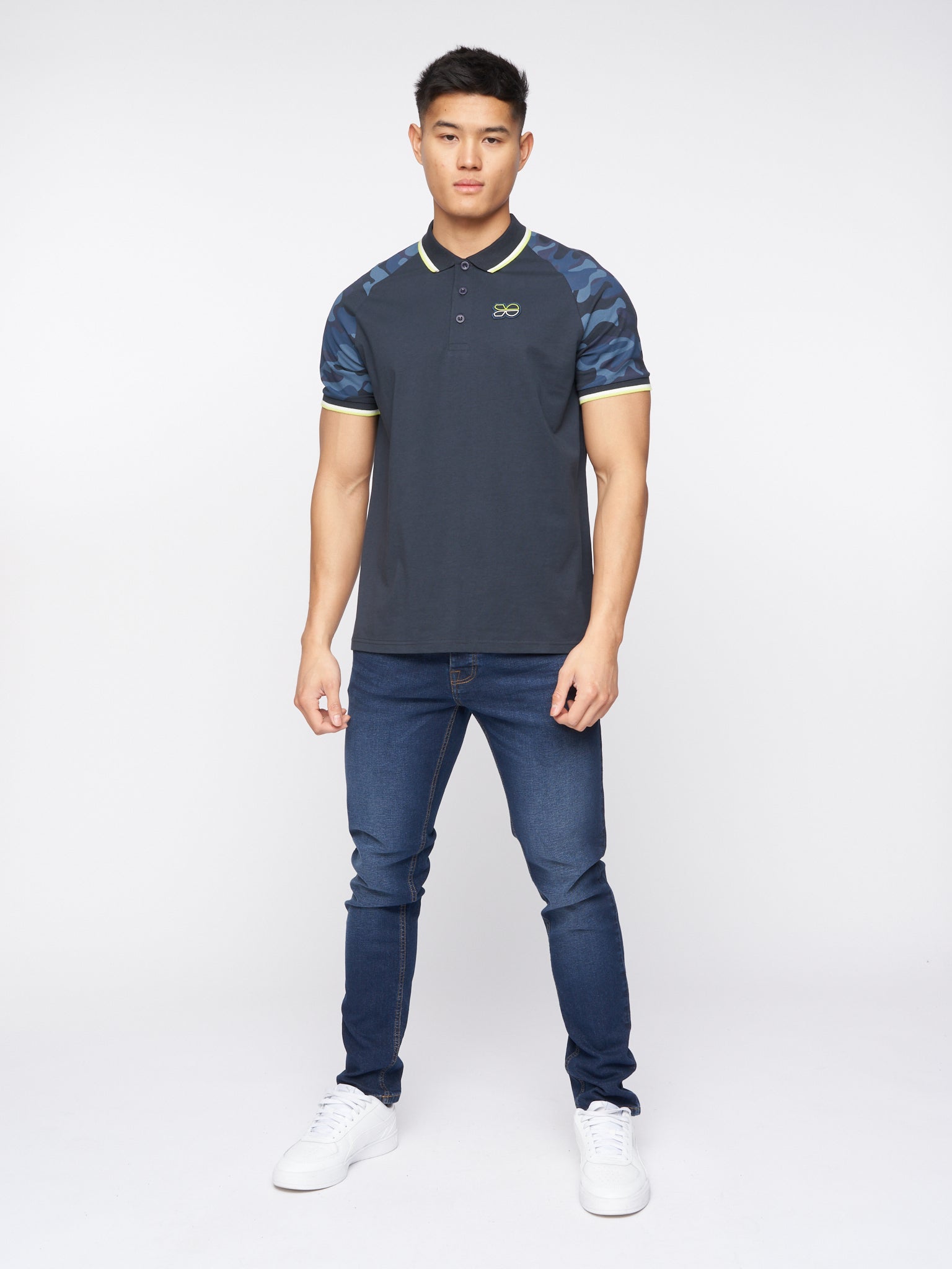 Cramdark Camo Polo Navy