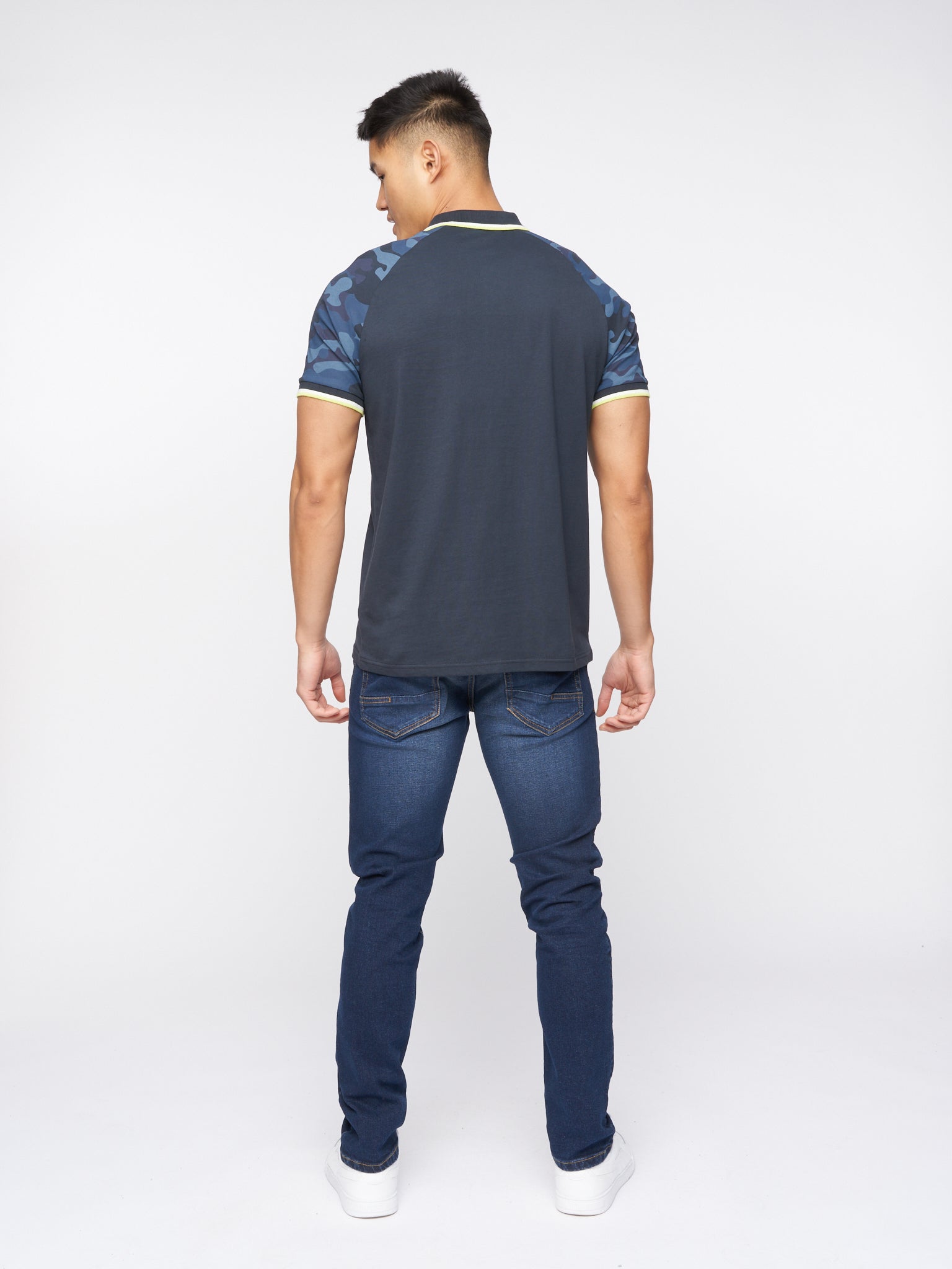 Cramdark Camo Polo Navy