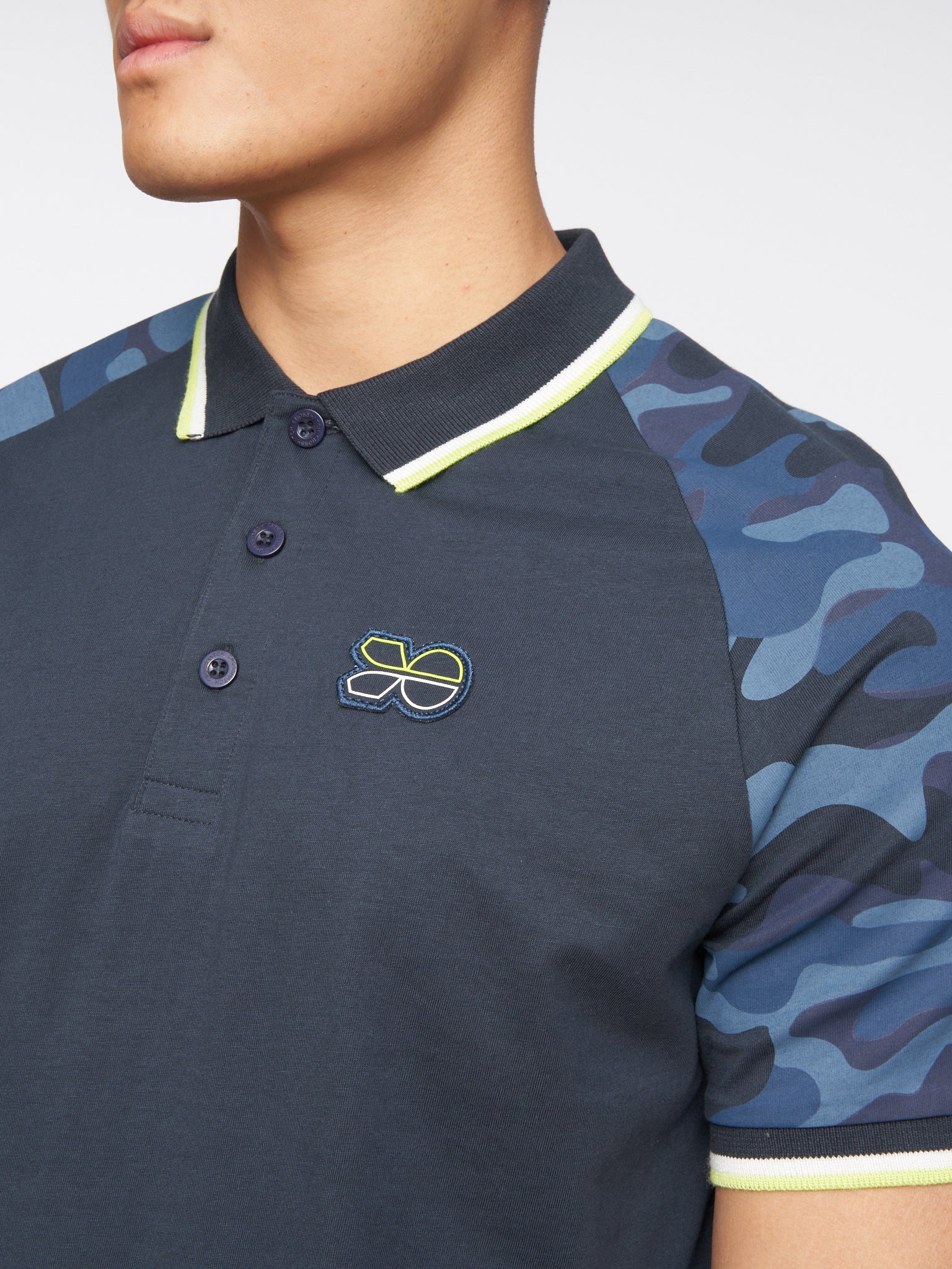 Cramdark Camo Polo Navy