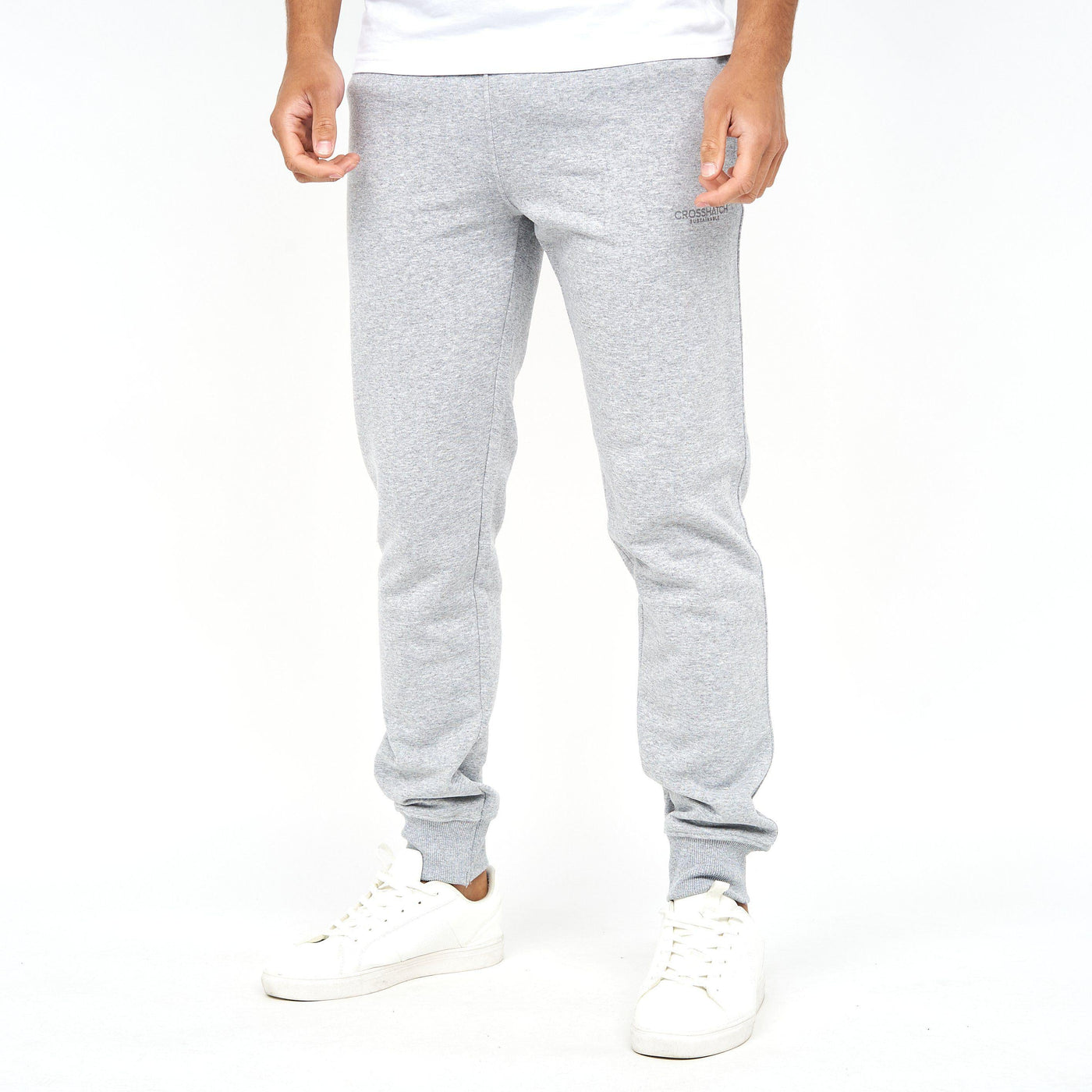 Crosshatch Mens Mayview Joggers Grey Marl