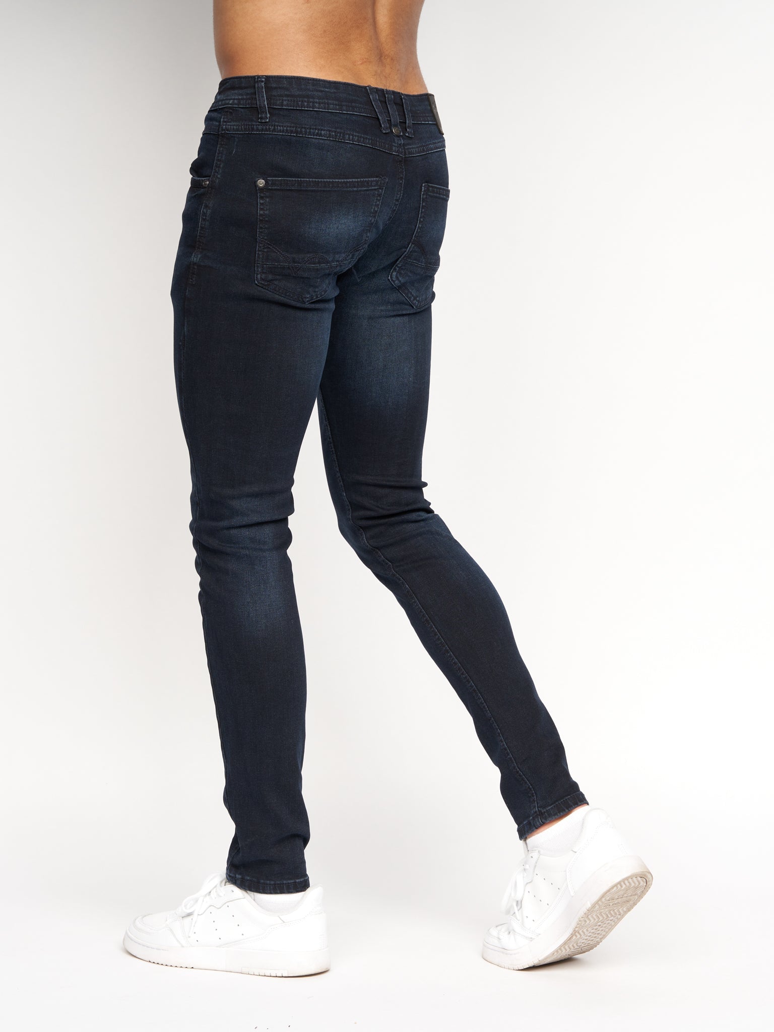 Duck and Cover Mens Maylead Slim Fit Jeans Blue Black