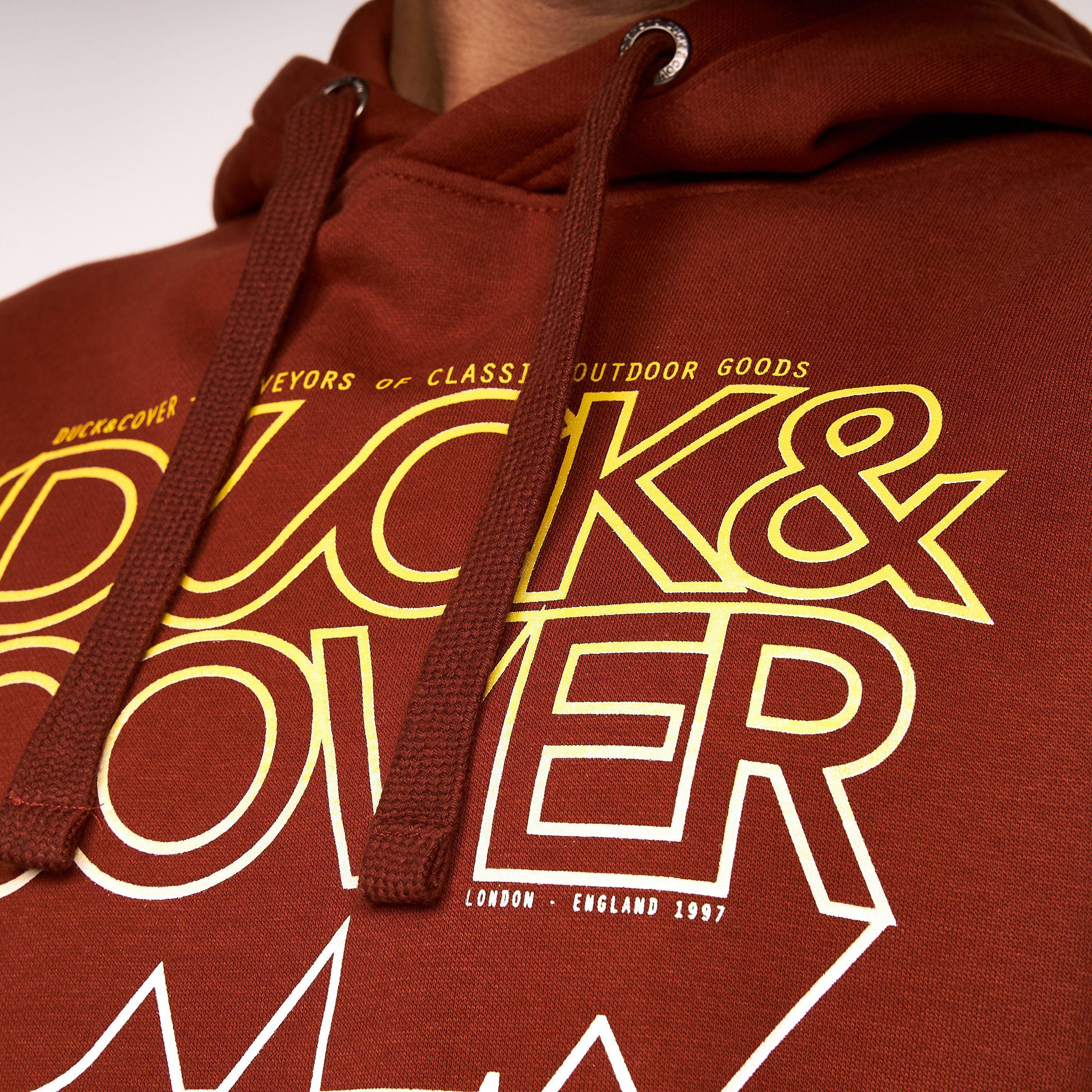 Duck and Cover Mens Fillberts Hoodie Brick Red