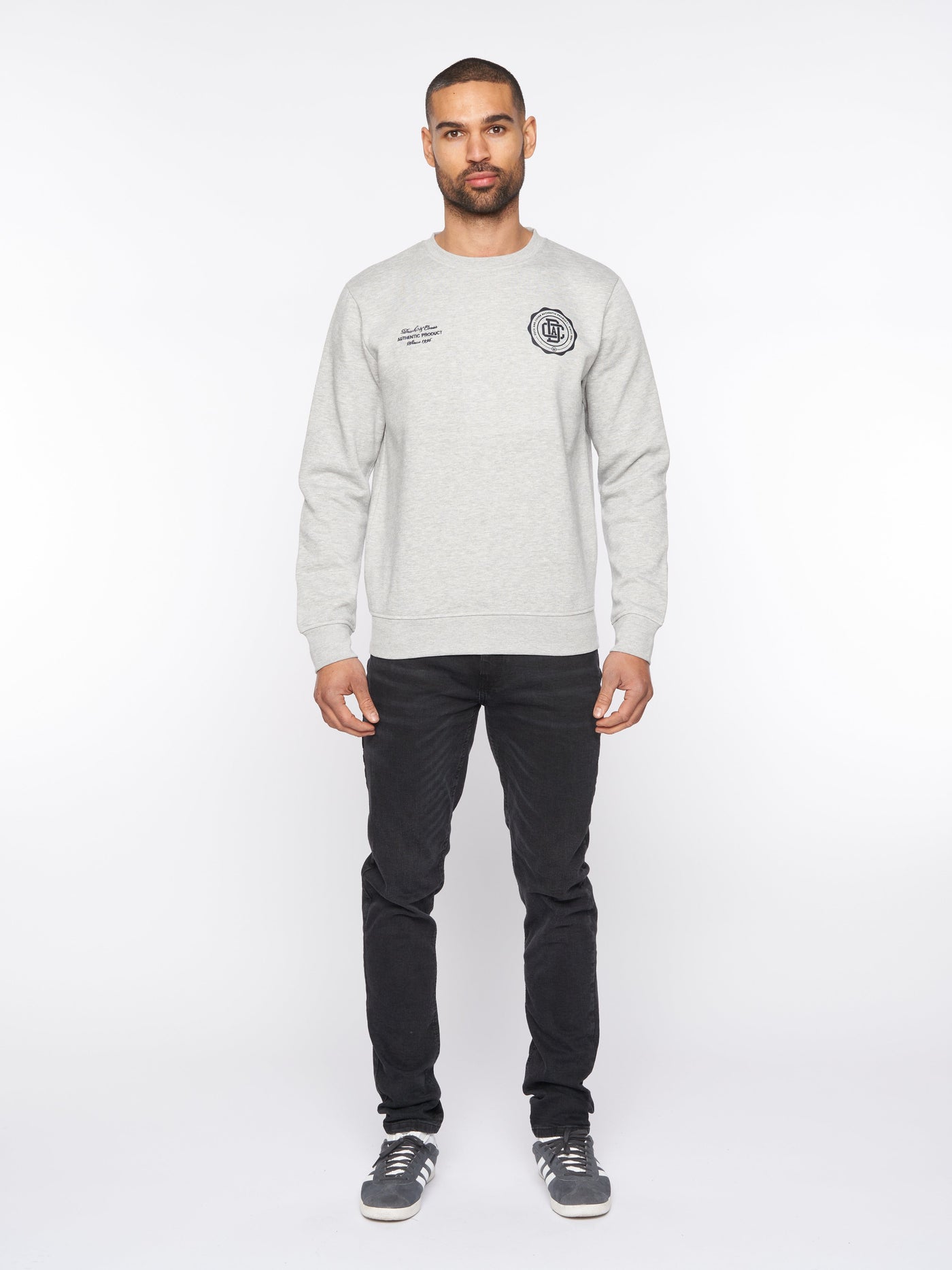 Keyaan Crew Sweat Grey Marl