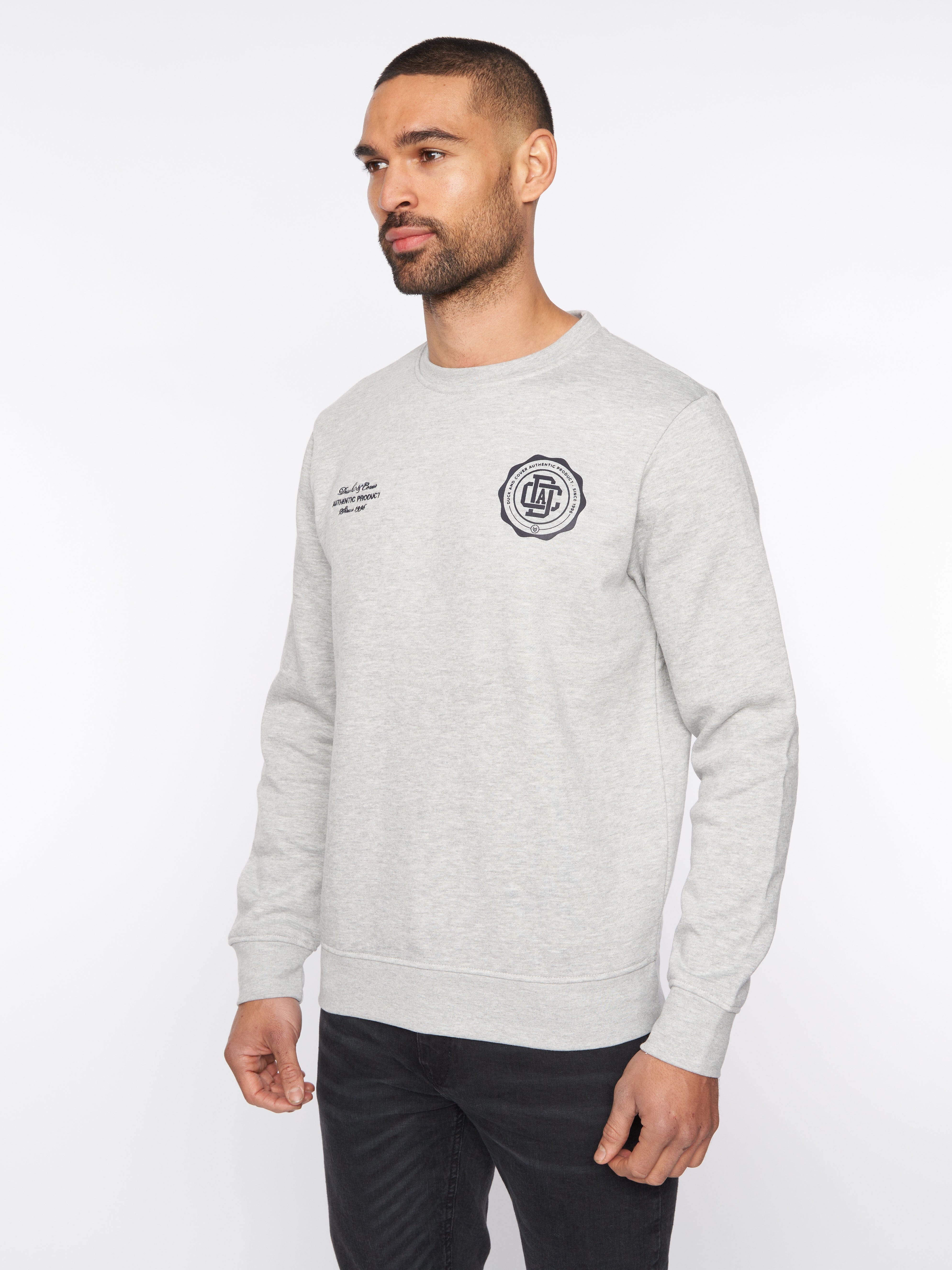 Keyaan Crew Sweat Grey Marl