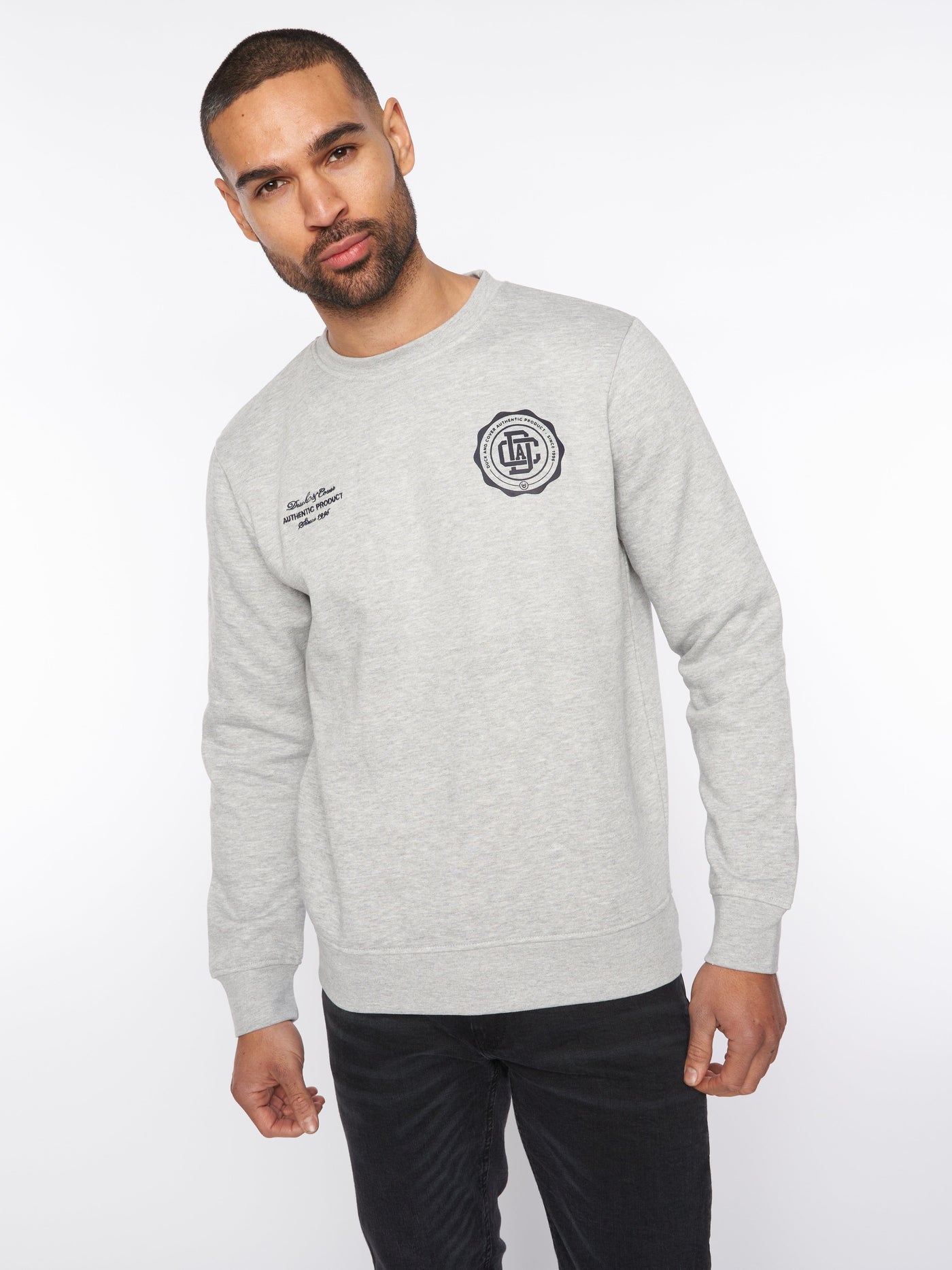 Keyaan Crew Sweat Grey Marl