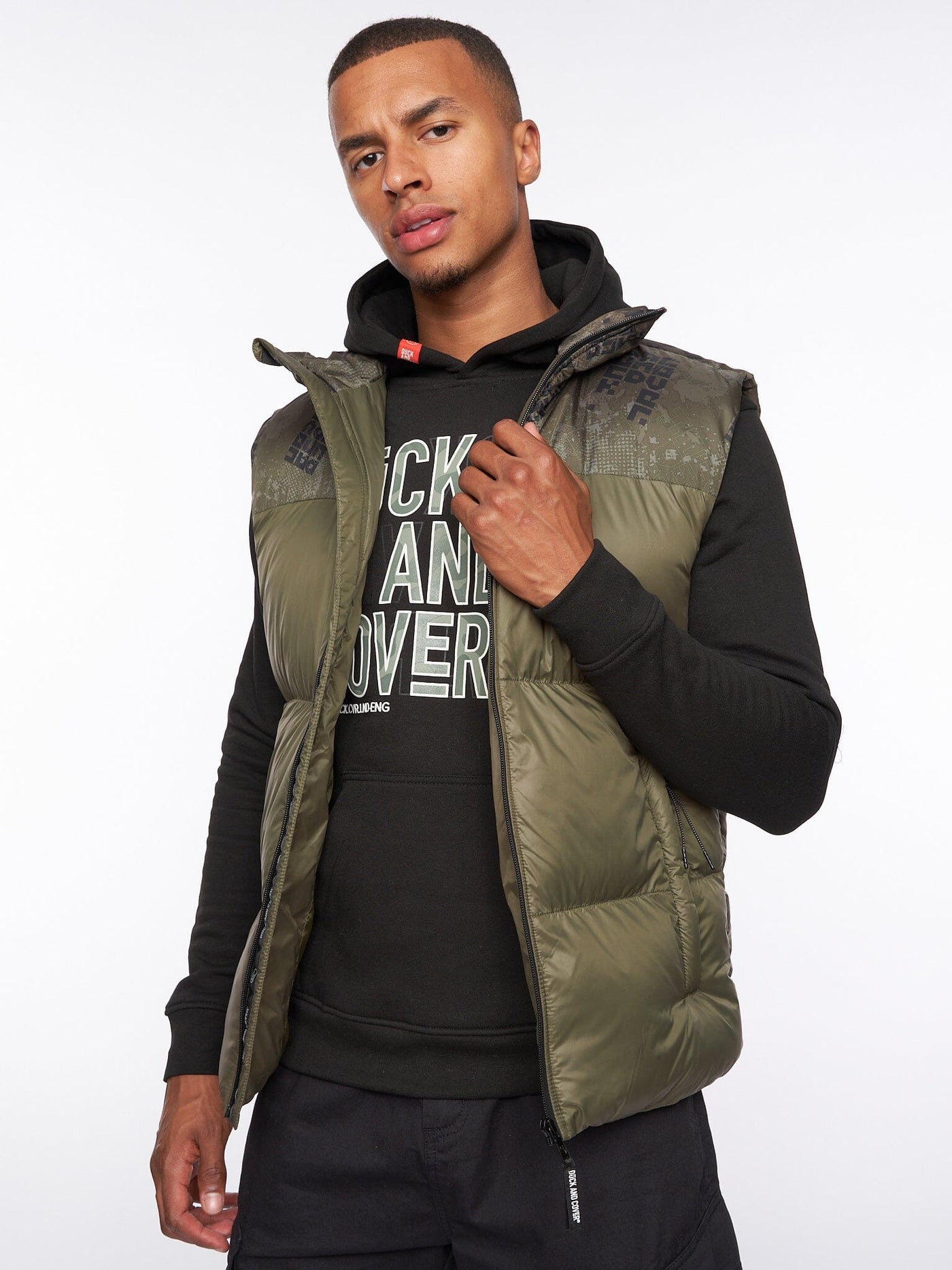 Romain Padded Gilet Olive Camo