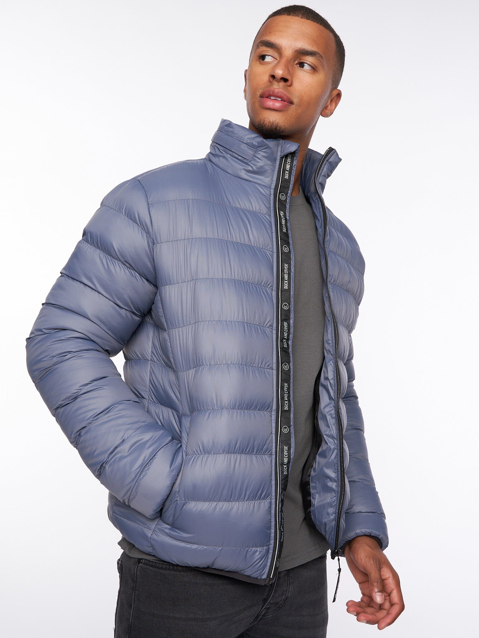Mens Sheemy Padded Jacket Denim Blue