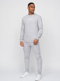 Melbray Crew Sweat & Jogger Set Grey Marl