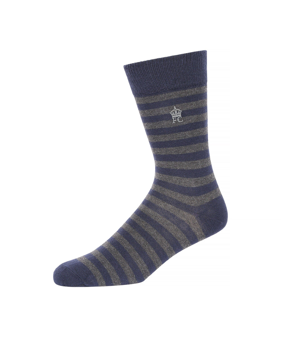 French Connection Dot and Stripe Socks 3pk Marine/Charcoal