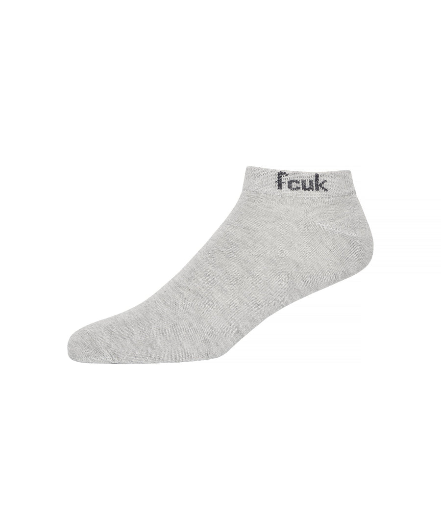 FCUK Trainer Socks 3pk Light Grey/Marine