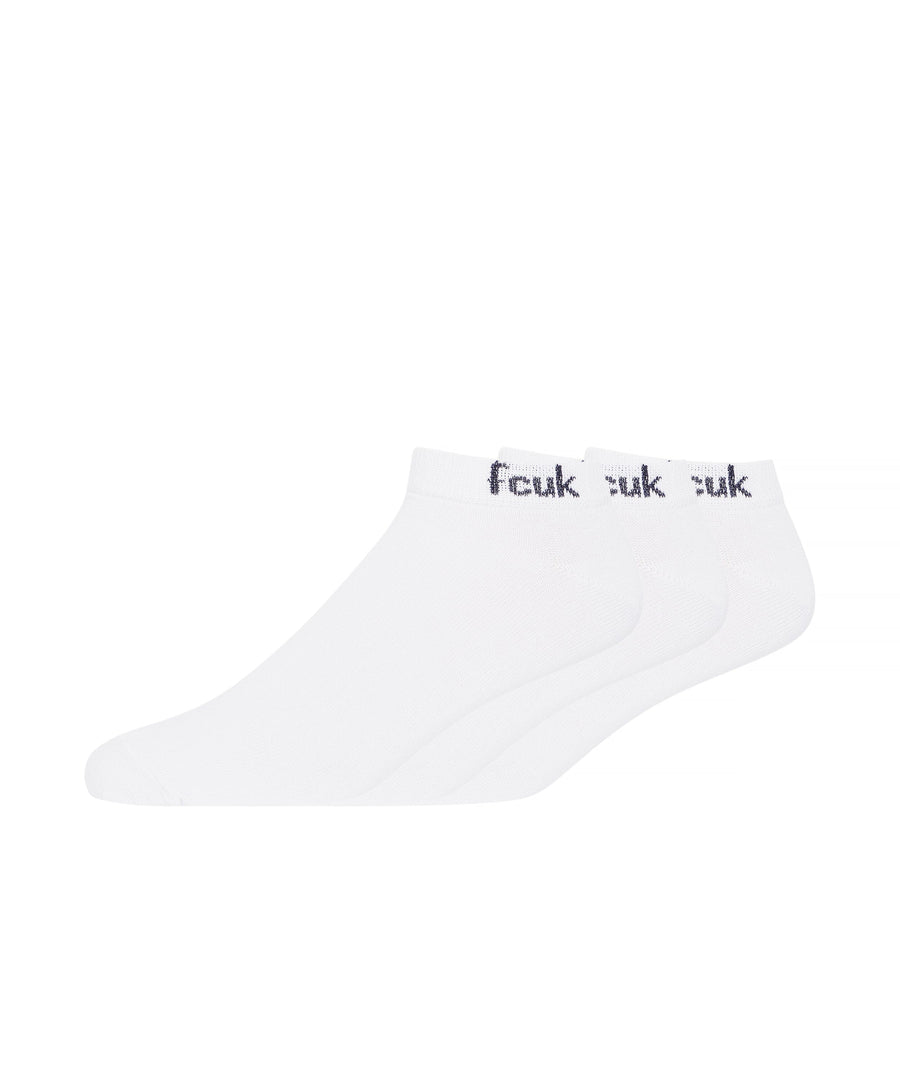 FCUK Trainer Socks 3pk White/Marine