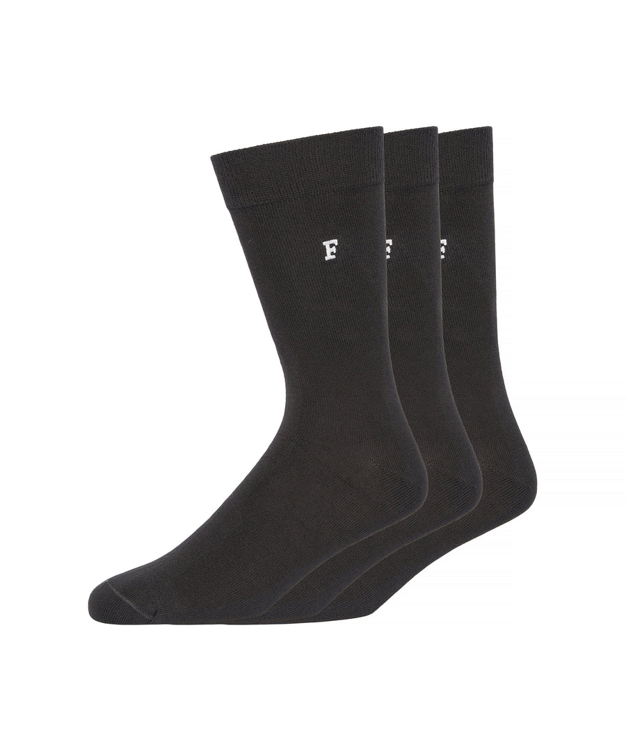 French Connection Waterfall Socks 3pk Black