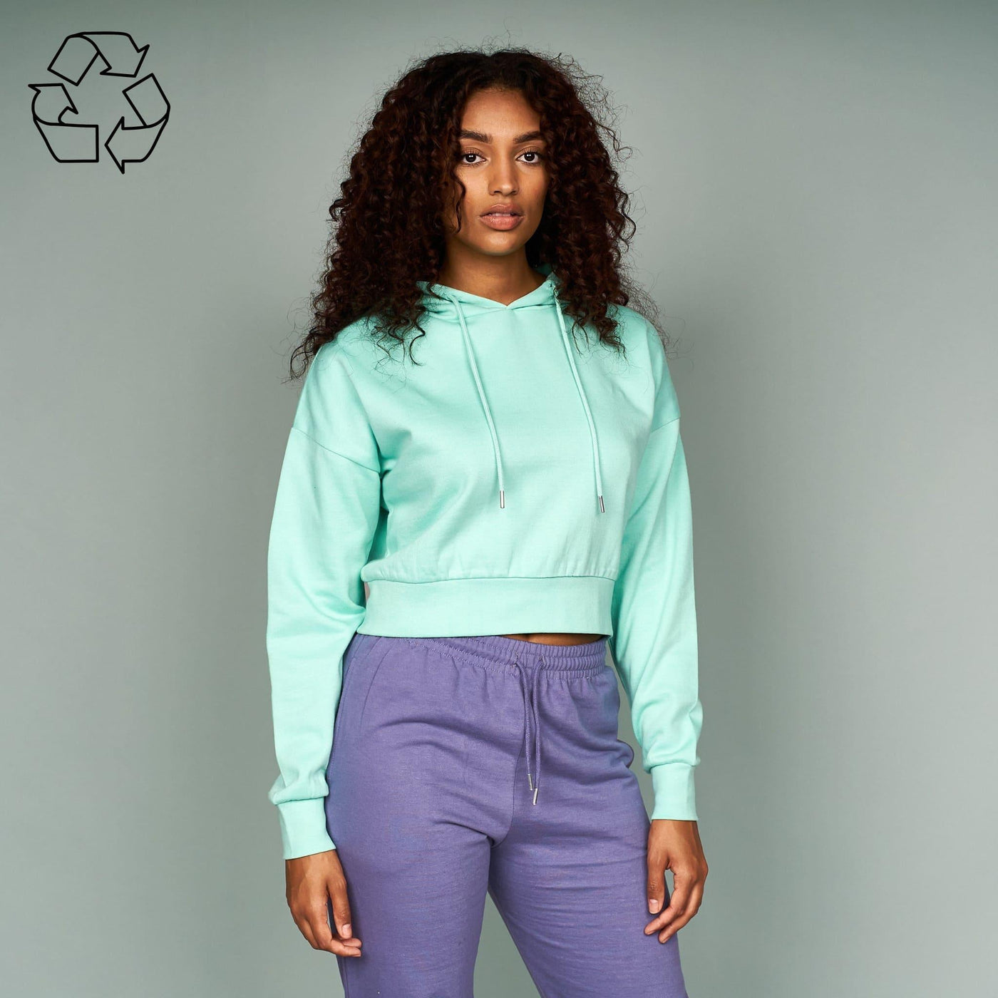Juice Ladies Danica Crop Hoodie Mint Green