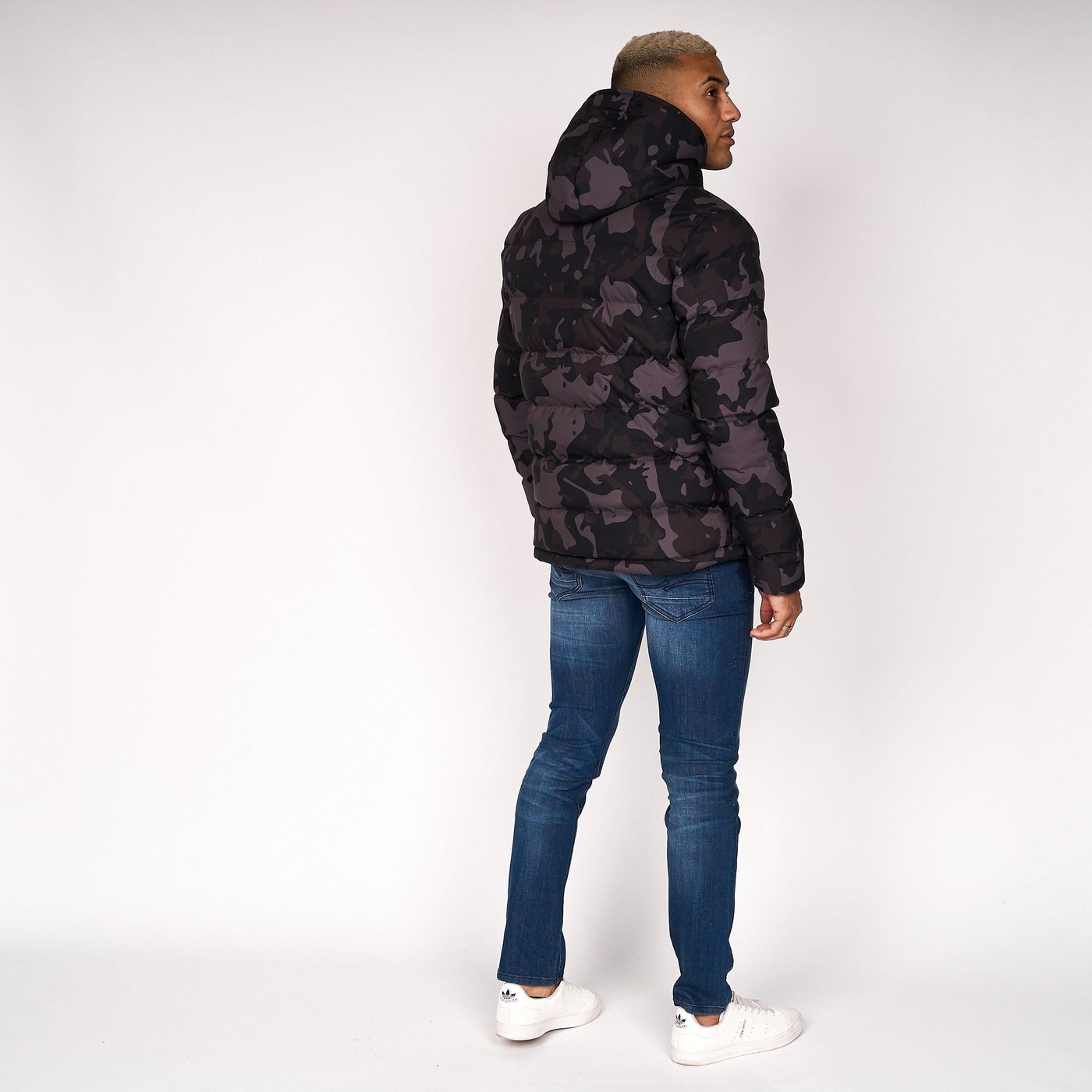 Born Rich Mens Emerton Camo Jacket Black Camo