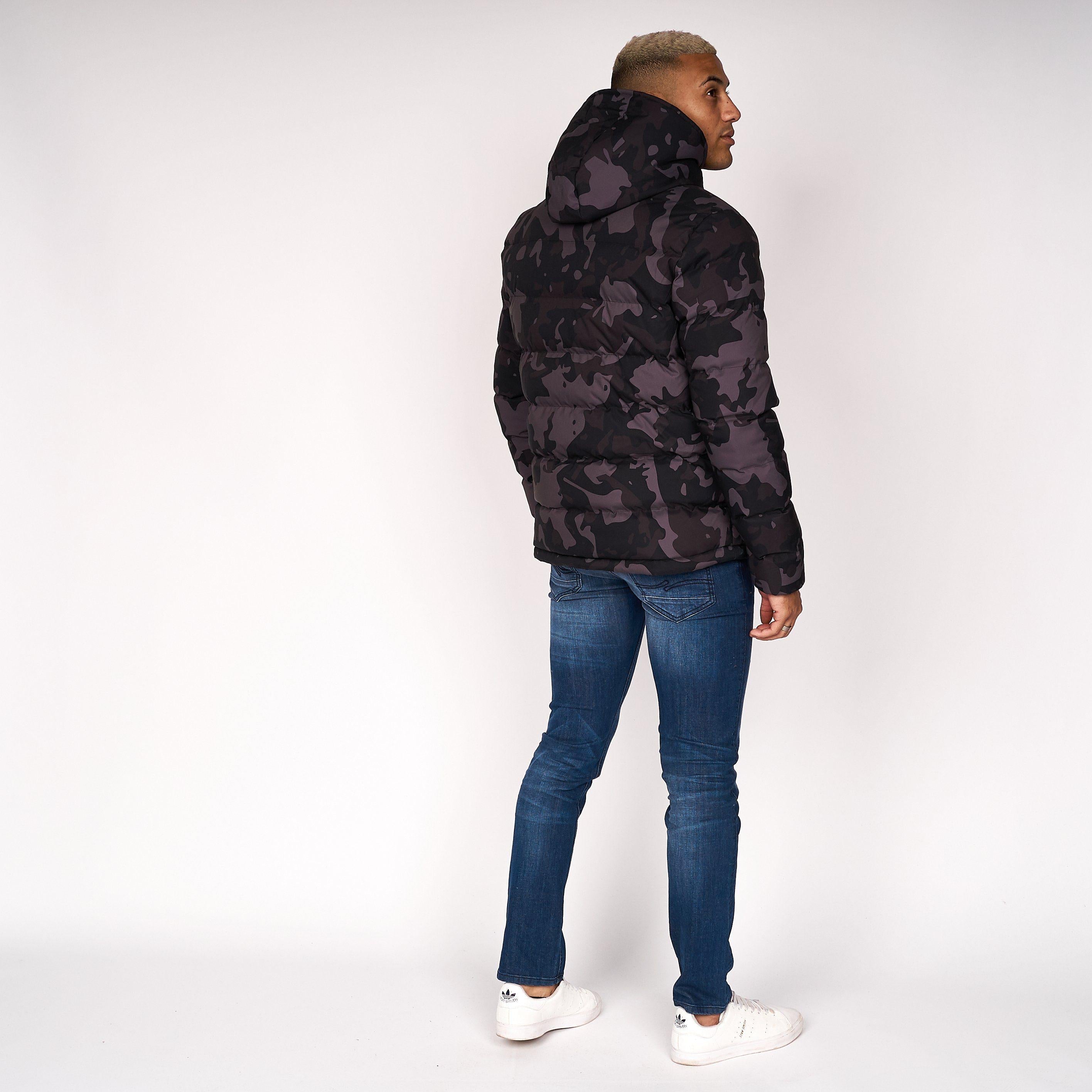 Born Rich Mens Emerton Camo Jacket Black Camo