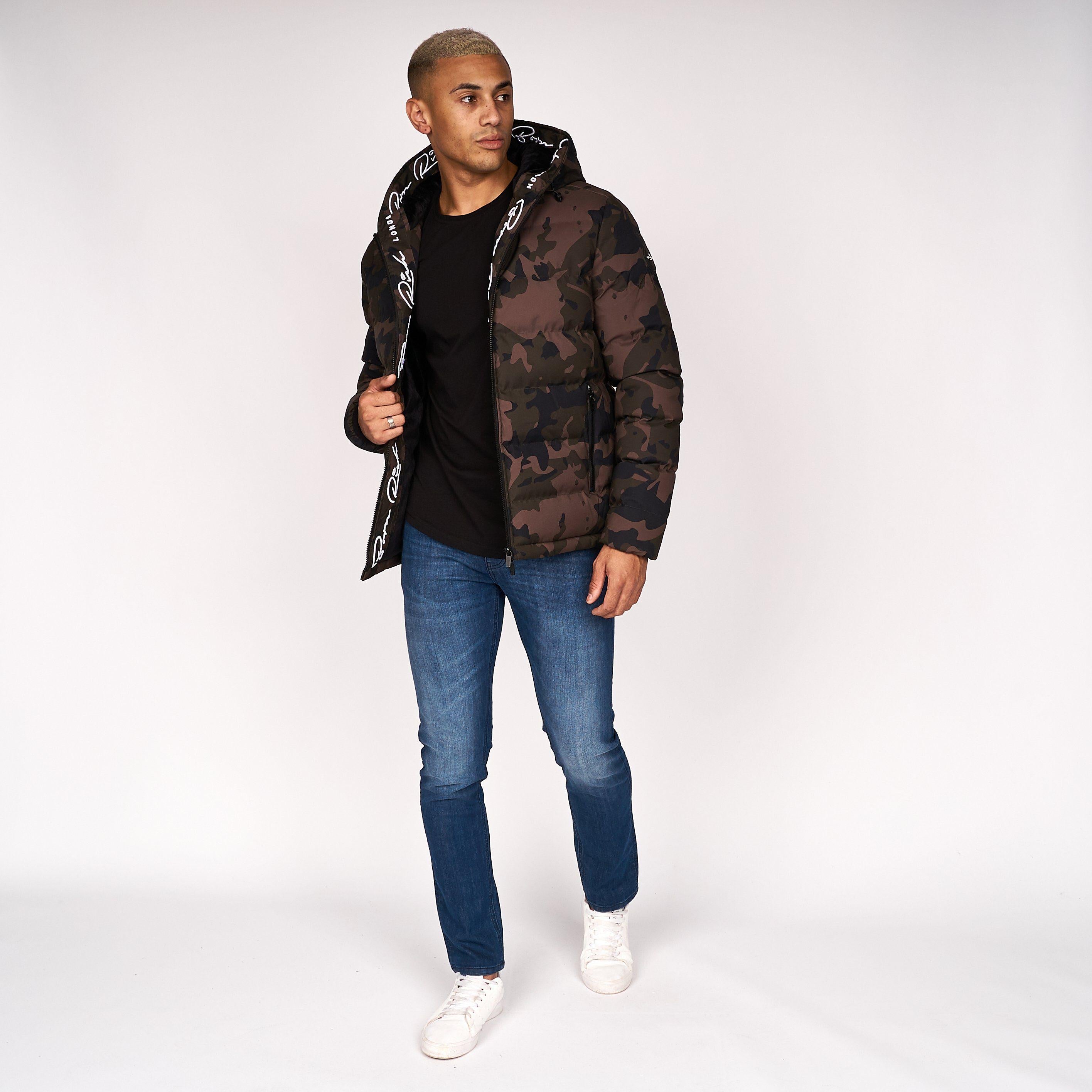 Born Rich Mens Emerton Camo Jacket Forest Camo