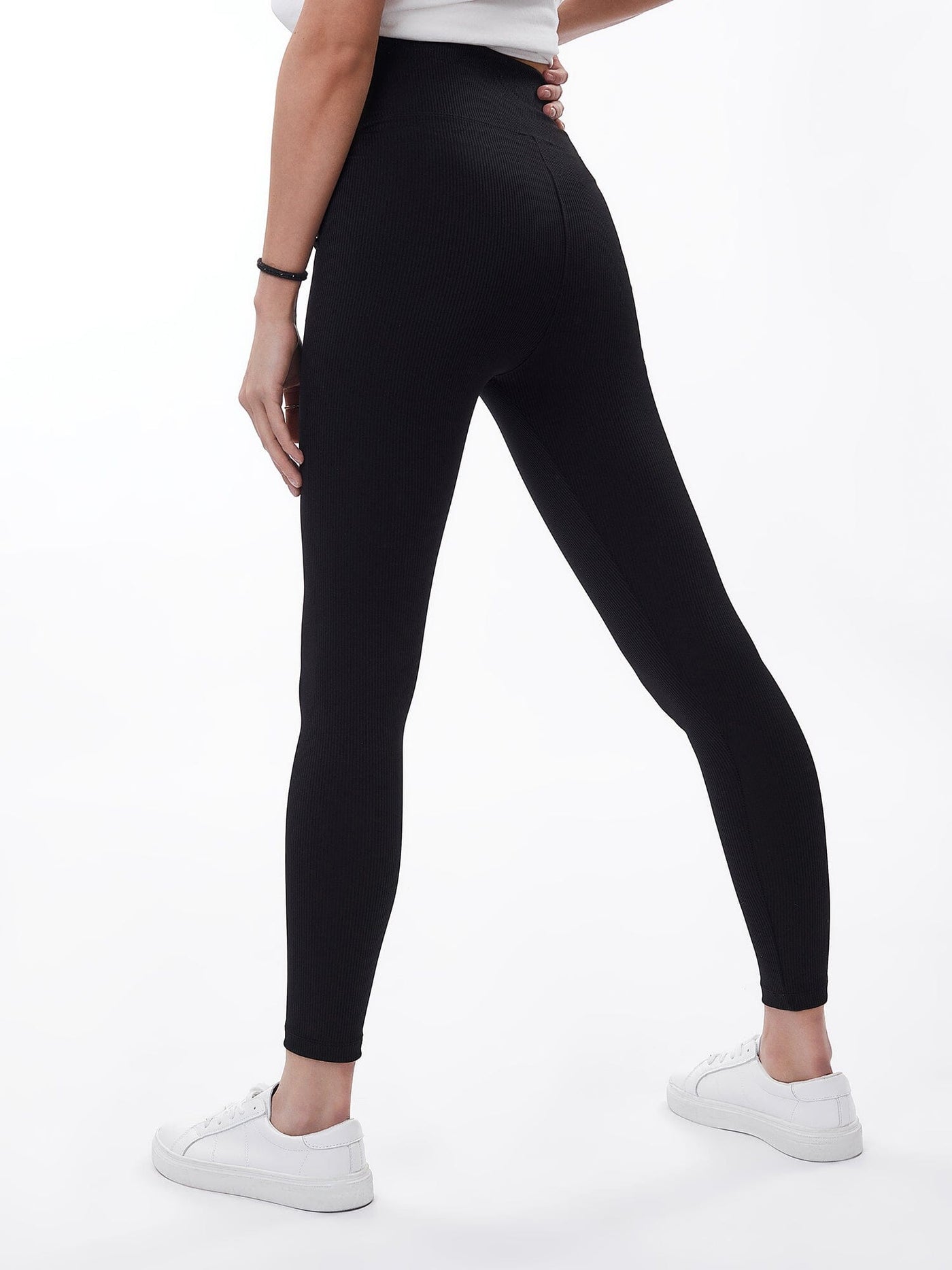 Womens Zelal Ribbed Leggings Black
