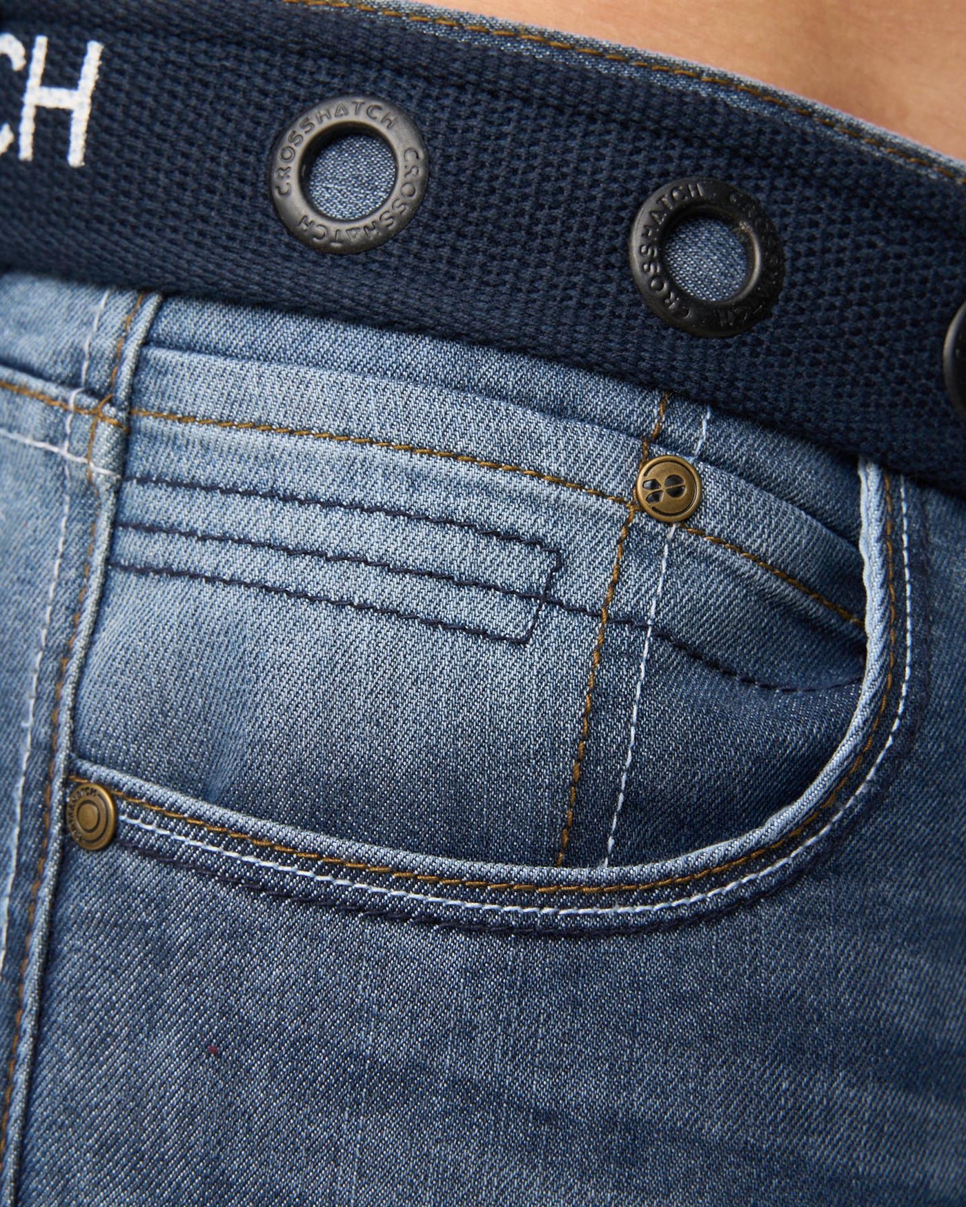 Mens New Embossed Techno Denim Jeans Stone Wash