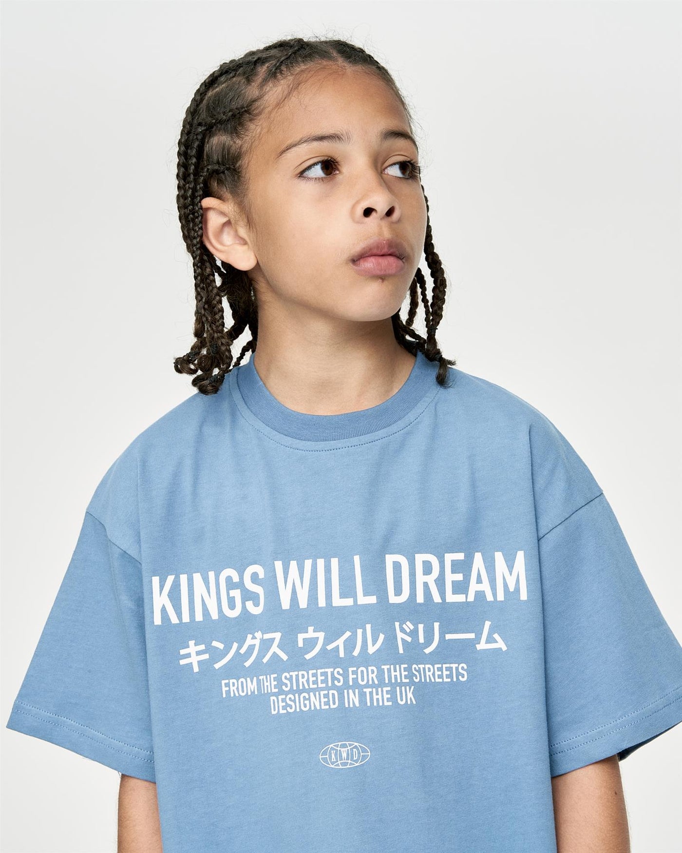 Kids Boys Studio Stacked T-Shirt Blue
