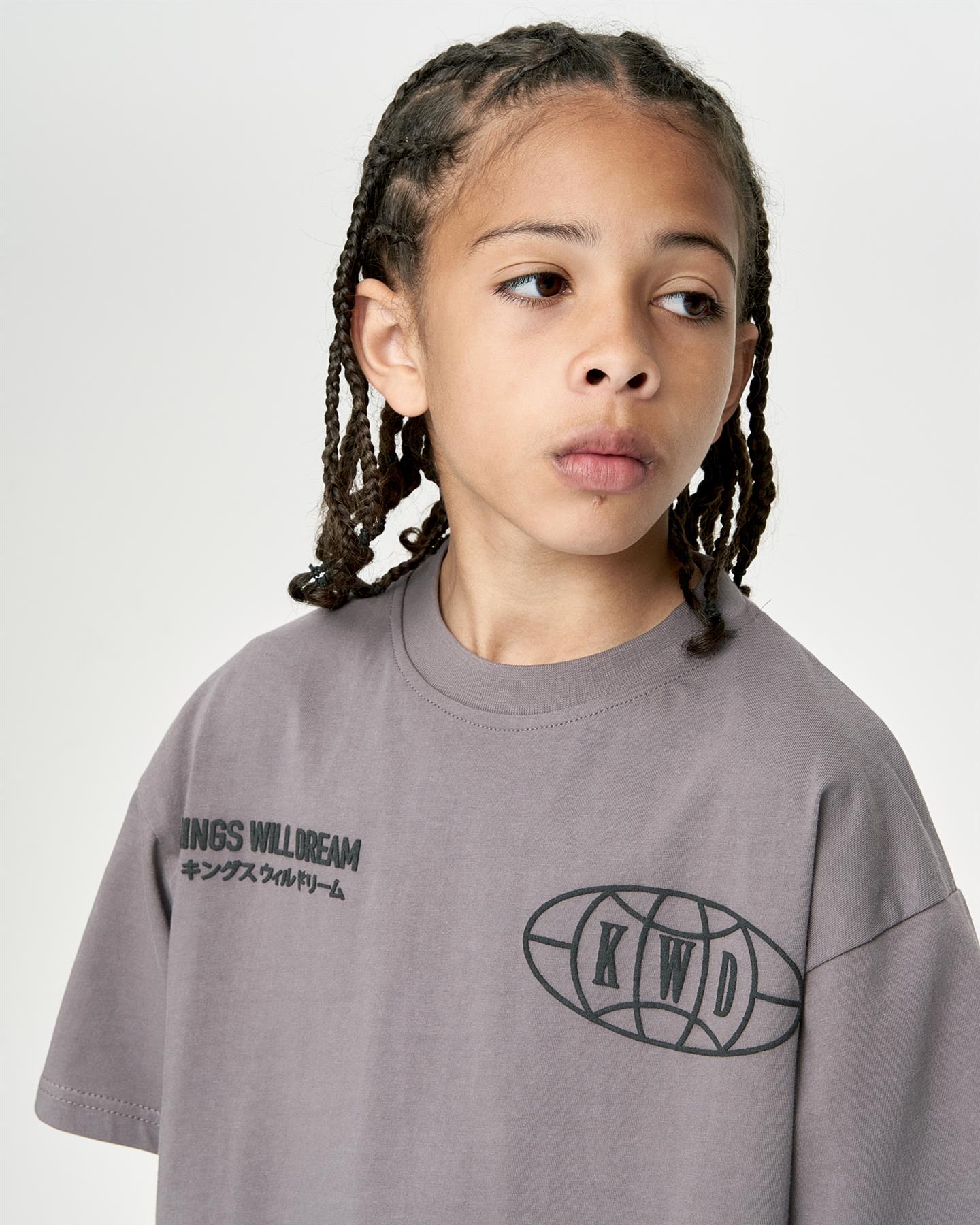 Kids Boys Studio Duo Line T-Shirt Grey