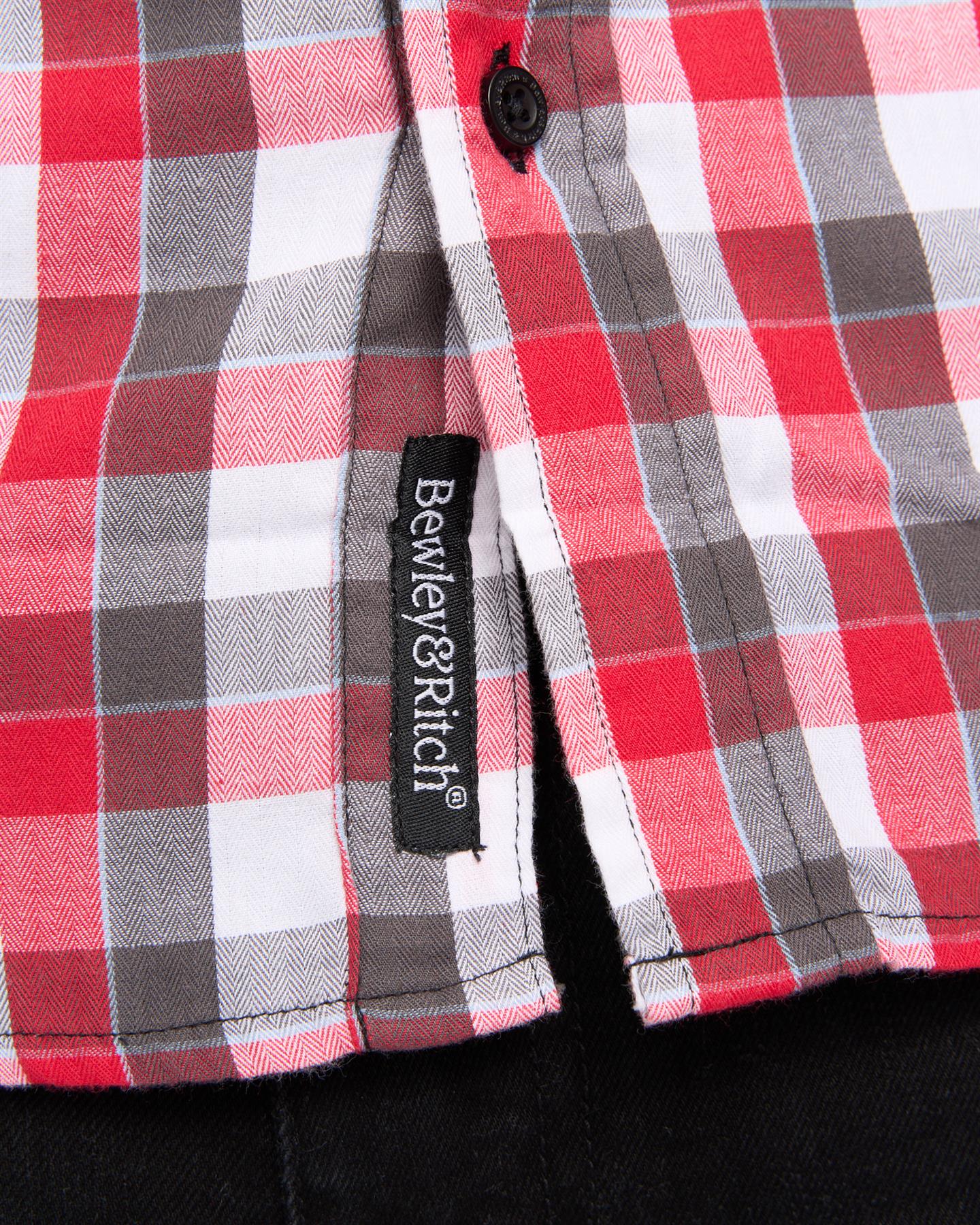 Mens Gosfield Slim Fit Check Shirt Red Check