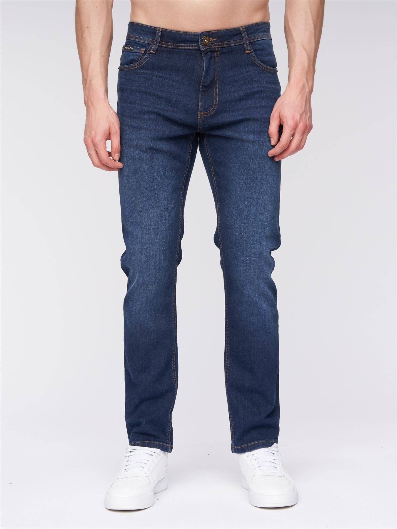 Mens Craze Comfort Fit Jeans Dark Wash