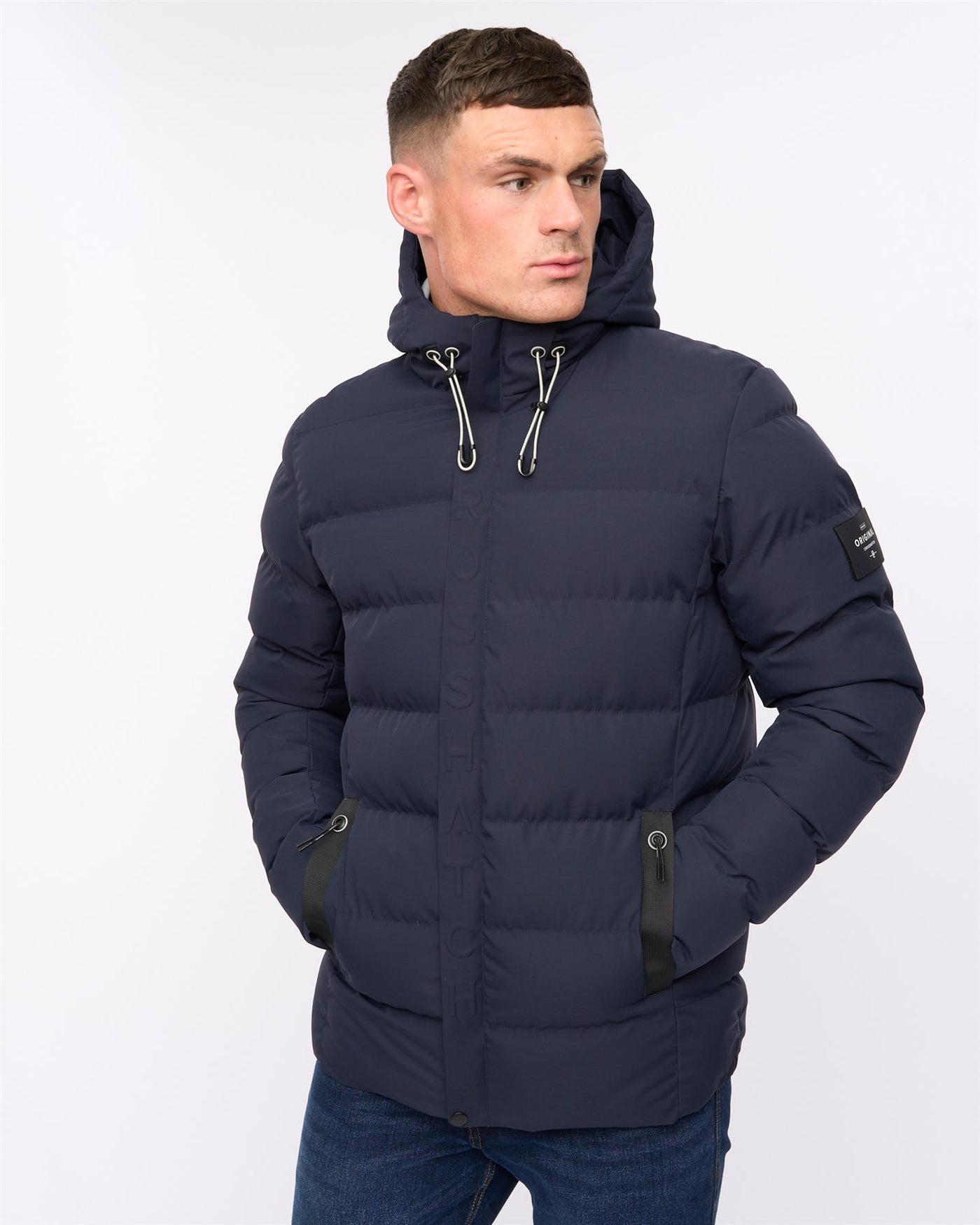 Mens Kampleys Embossed Jacket Navy