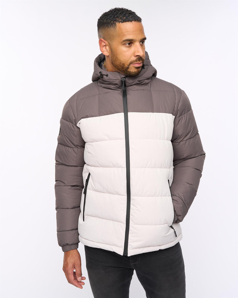 Archdale Puffer Jacket Dark Taupe/Stone