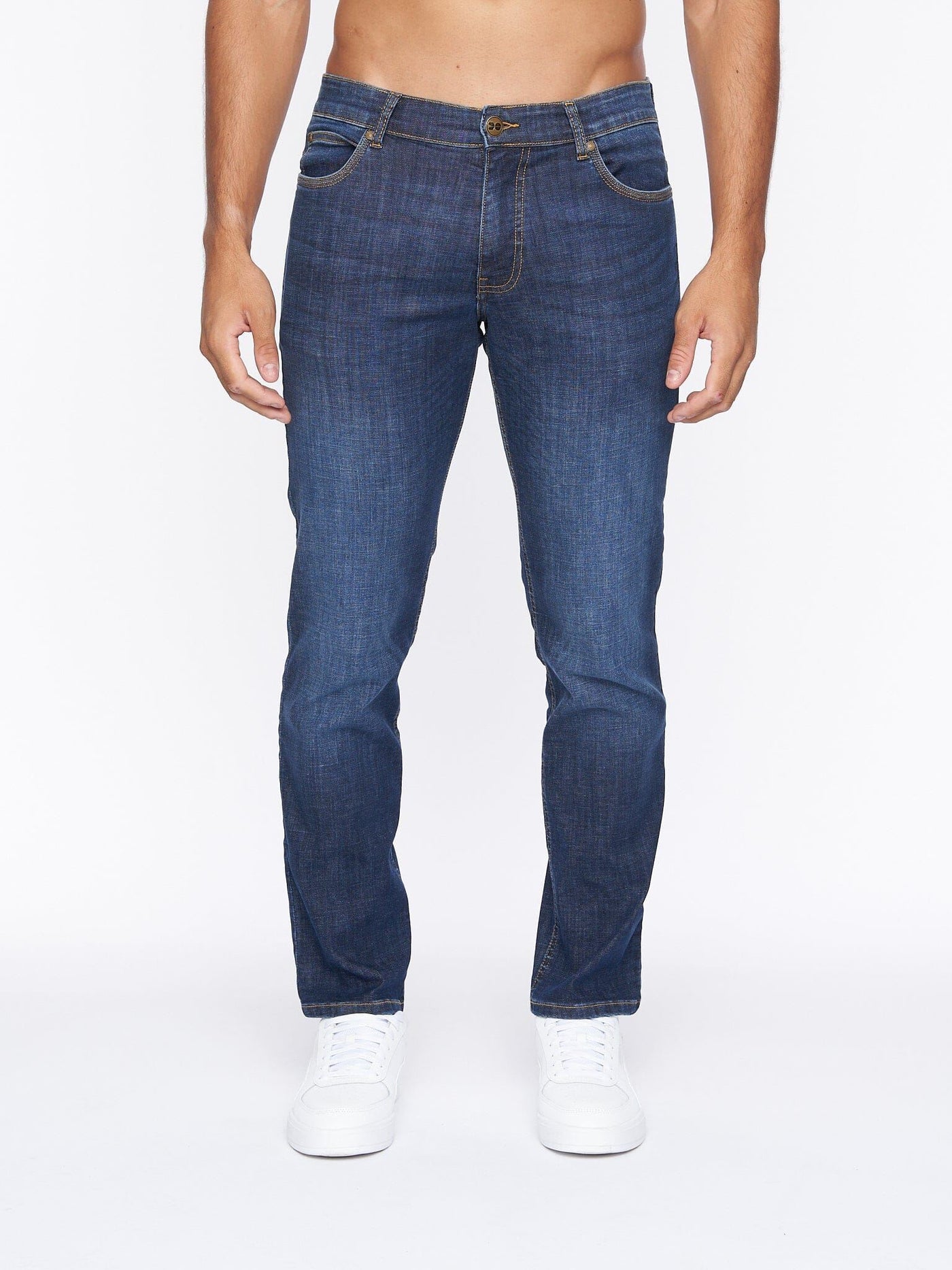 Mens Chas Straight Fit Jeans Dark Wash