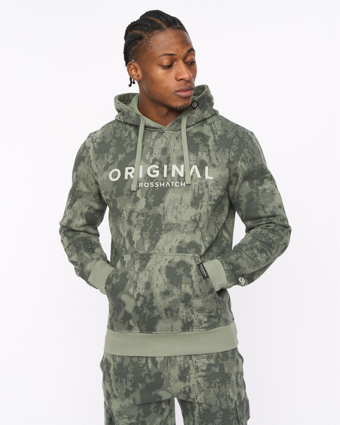Mens Bardon Camo Hoodie Olive