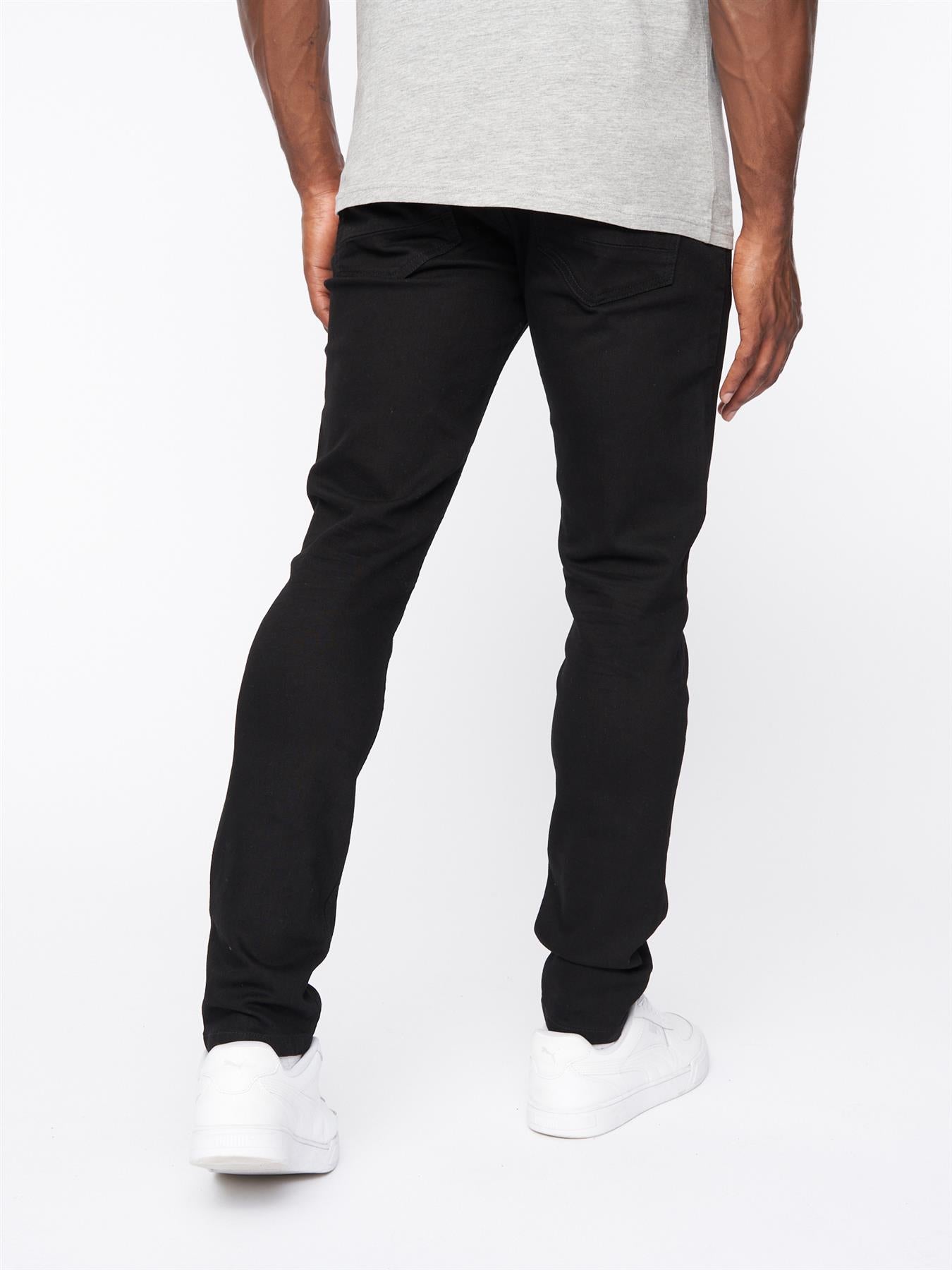 Mens Barbeck Slim Fit Jeans Solid Black
