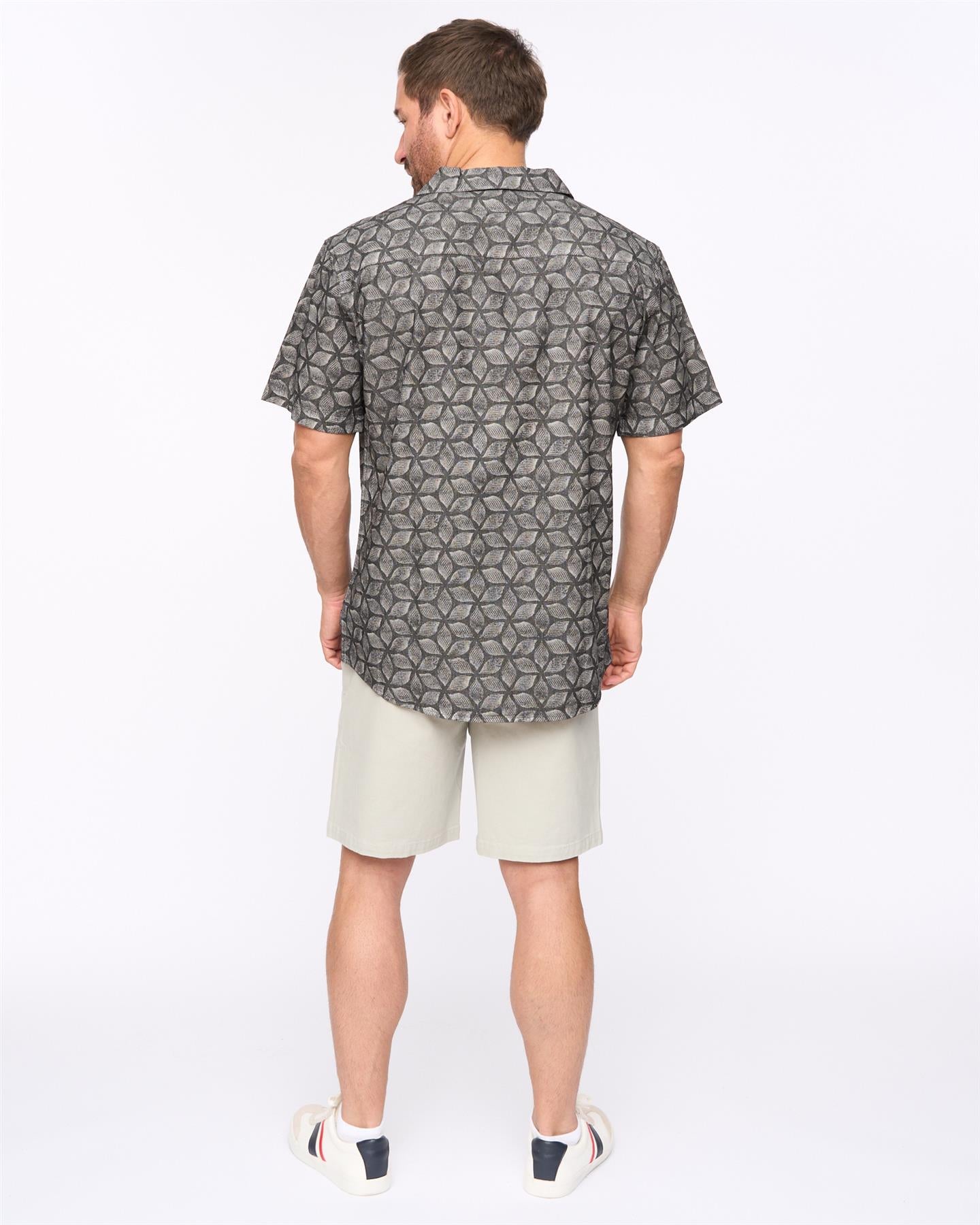 Mens Caladium Short Sleeve Shirt Black