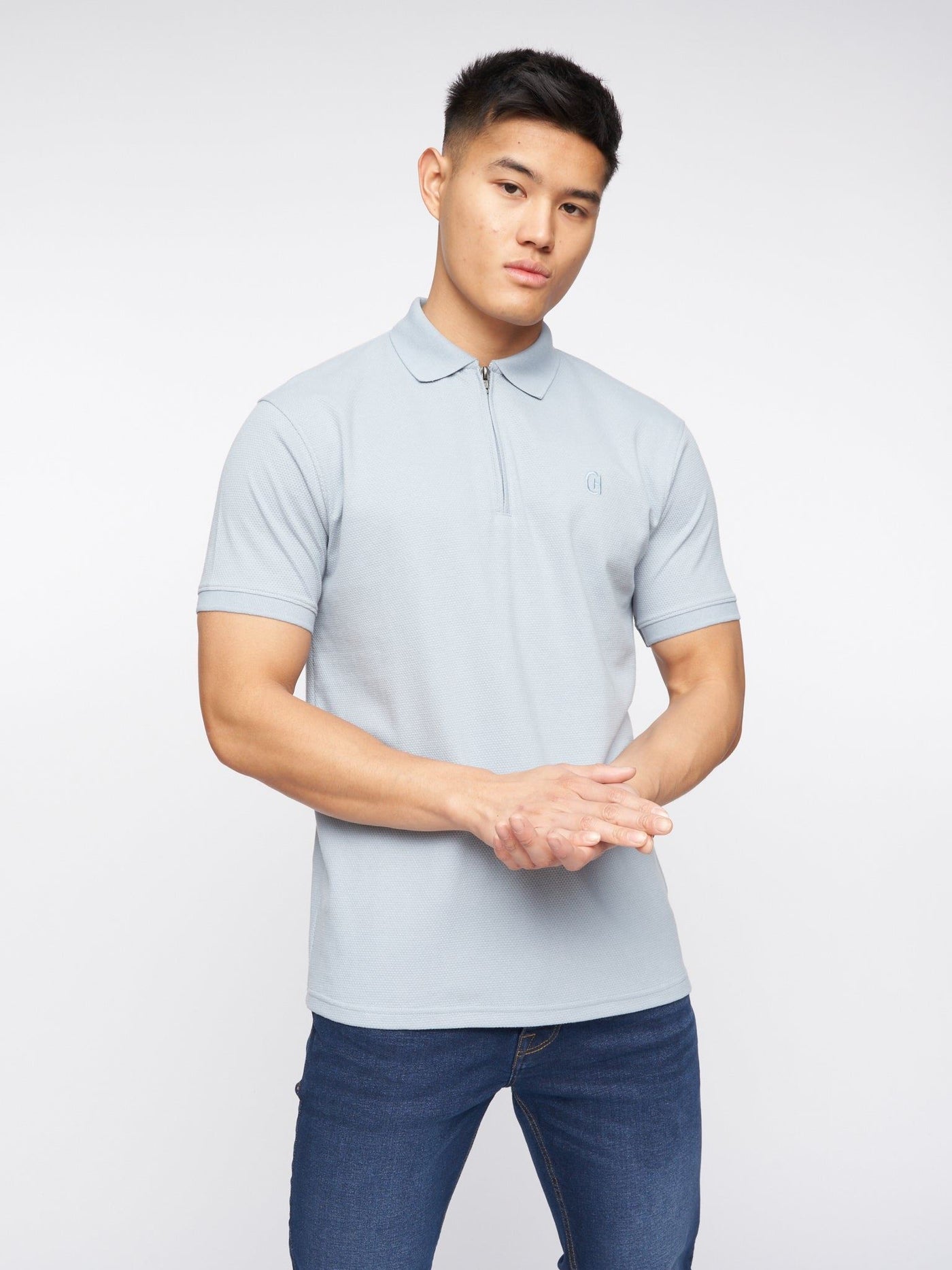 Telepart Zip Polo Dusty Blue