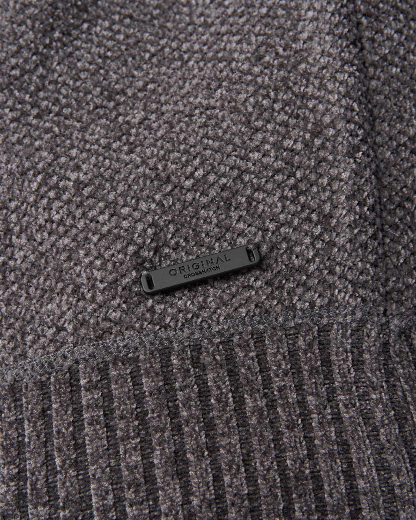 Mens Roundall Chenille Knit Grey Marl