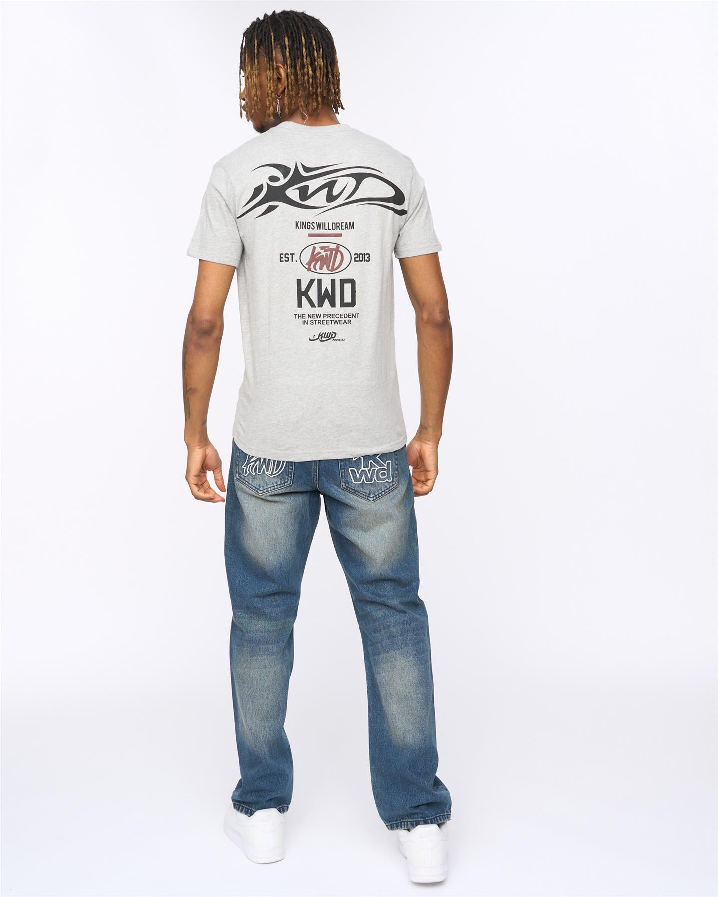 Mens Tattooed T-Shirt Grey Marl